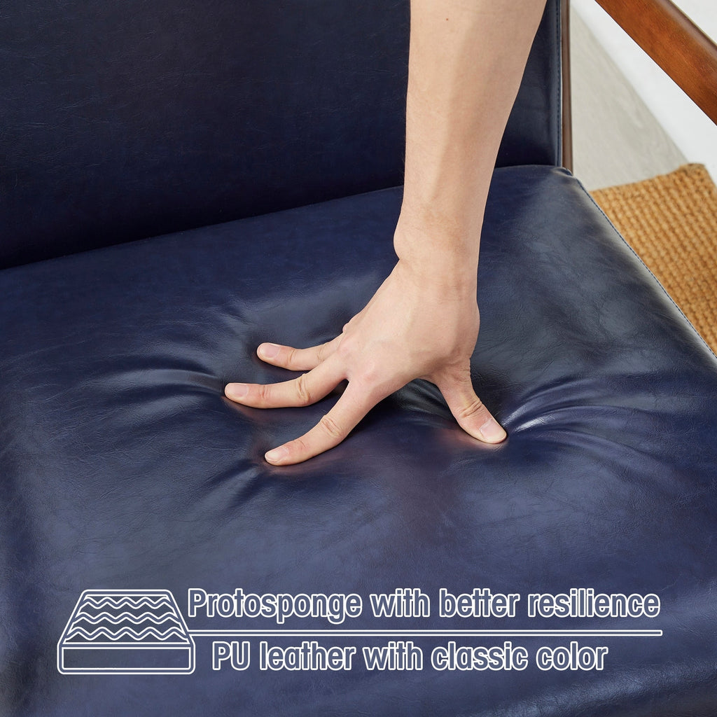 Fauteuil d'appoint moderne en cuir synthétique Glitzhome 30,75 po de hauteur, style milieu de siècle, avec coussin – 25,75 po de largeur x 33,75 po de profondeur x 30,75 po de hauteur