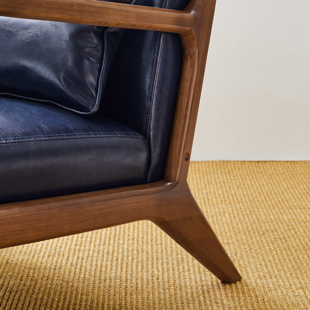 Fauteuil d'appoint moderne en cuir synthétique Glitzhome 30,75 po de hauteur, style milieu de siècle, avec coussin – 25,75 po de largeur x 33,75 po de profondeur x 30,75 po de hauteur