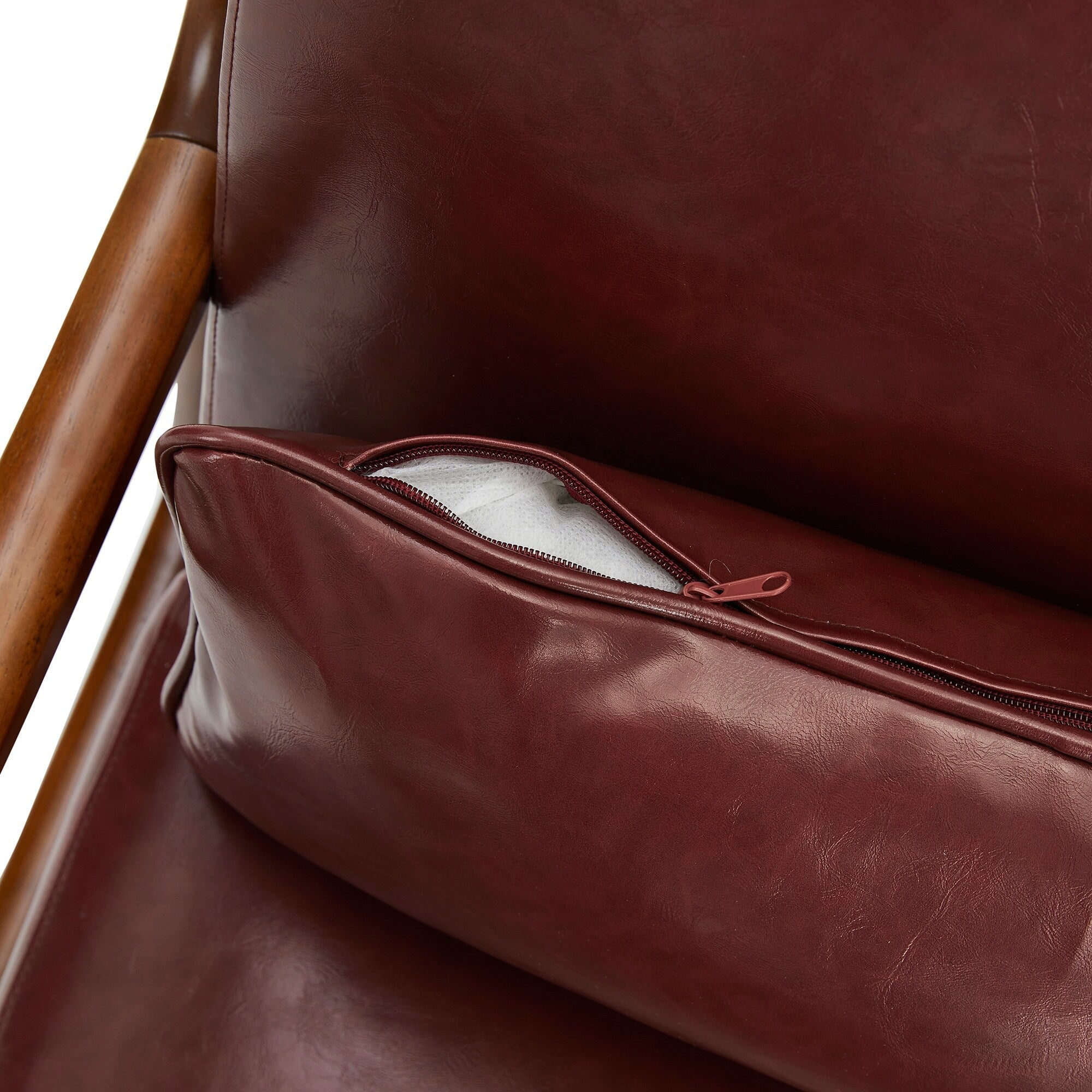 Fauteuil d'appoint moderne en cuir synthétique Glitzhome 30,75 po de hauteur, style milieu de siècle, avec coussin – 25,75 po de largeur x 33,75 po de profondeur x 30,75 po de hauteur