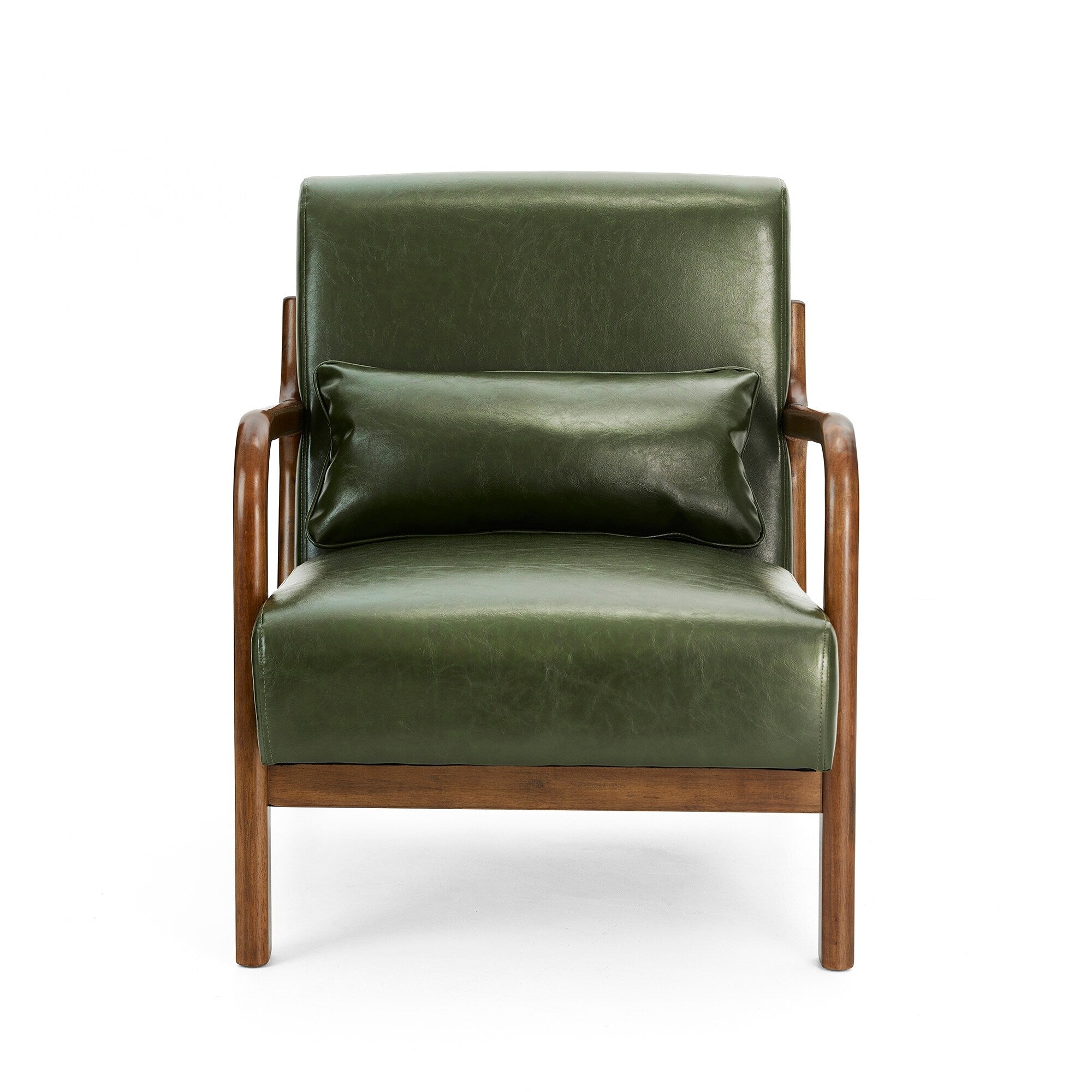 Fauteuil d'appoint moderne en cuir synthétique Glitzhome 30,75 po de hauteur, style milieu de siècle, avec coussin – 25,75 po de largeur x 33,75 po de profondeur x 30,75 po de hauteur