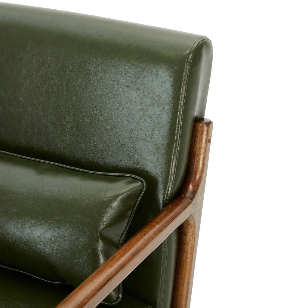 Fauteuil d'appoint moderne en cuir synthétique Glitzhome 30,75 po de hauteur, style milieu de siècle, avec coussin – 25,75 po de largeur x 33,75 po de profondeur x 30,75 po de hauteur