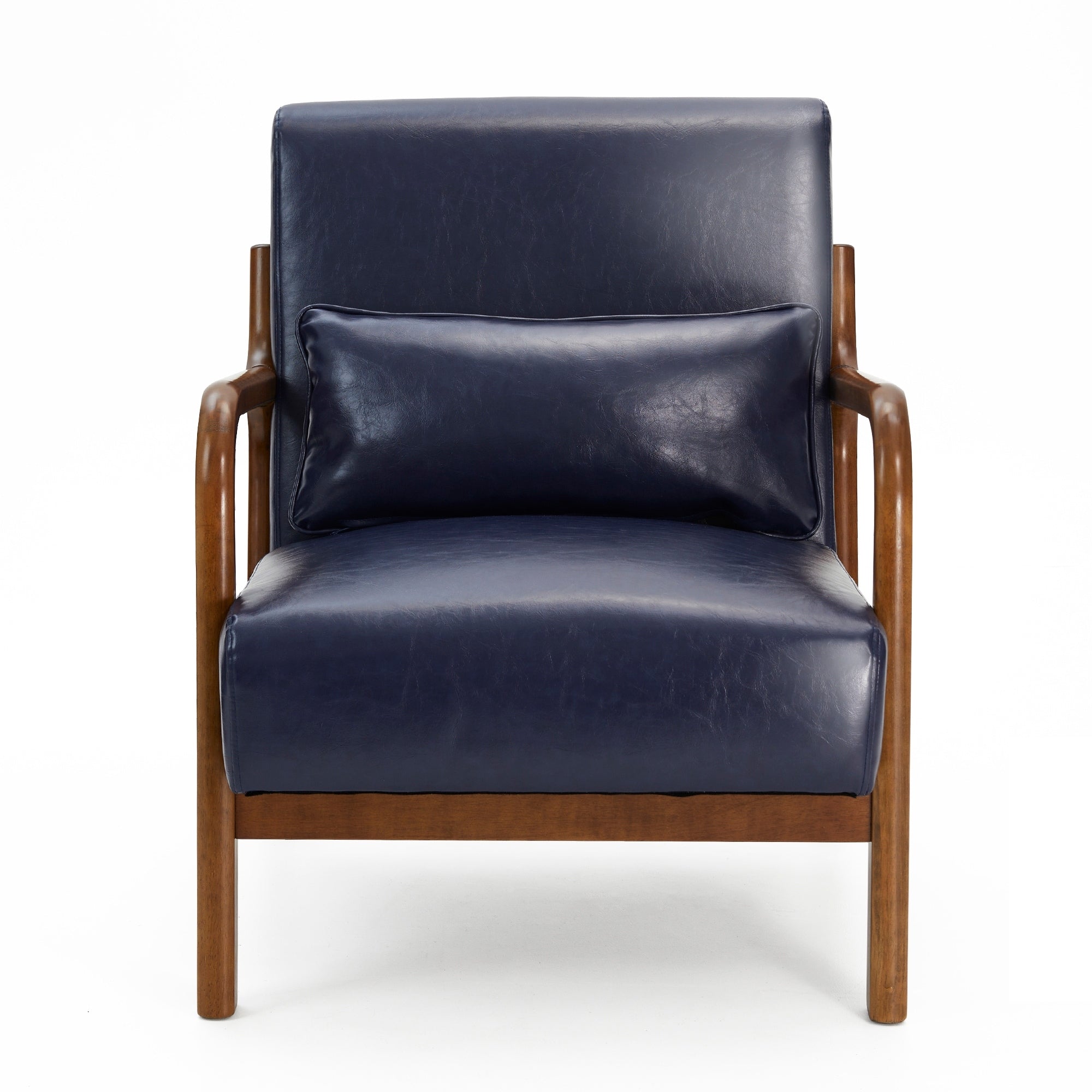 Fauteuil d'appoint moderne en cuir synthétique Glitzhome 30,75 po de hauteur, style milieu de siècle, avec coussin – 25,75 po de largeur x 33,75 po de profondeur x 30,75 po de hauteur