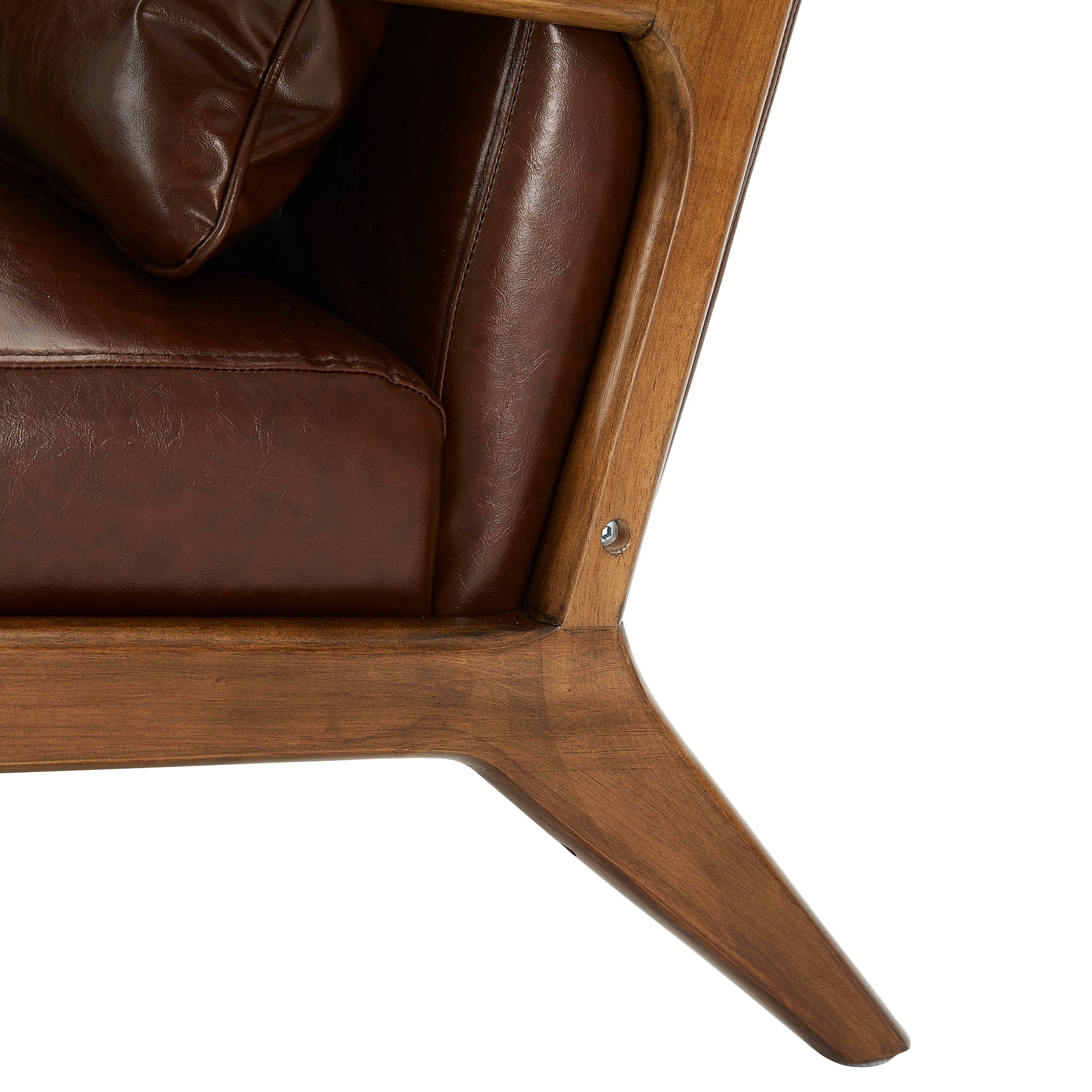 Fauteuil d'appoint moderne en cuir synthétique Glitzhome 30,75 po de hauteur, style milieu de siècle, avec coussin – 25,75 po de largeur x 33,75 po de profondeur x 30,75 po de hauteur