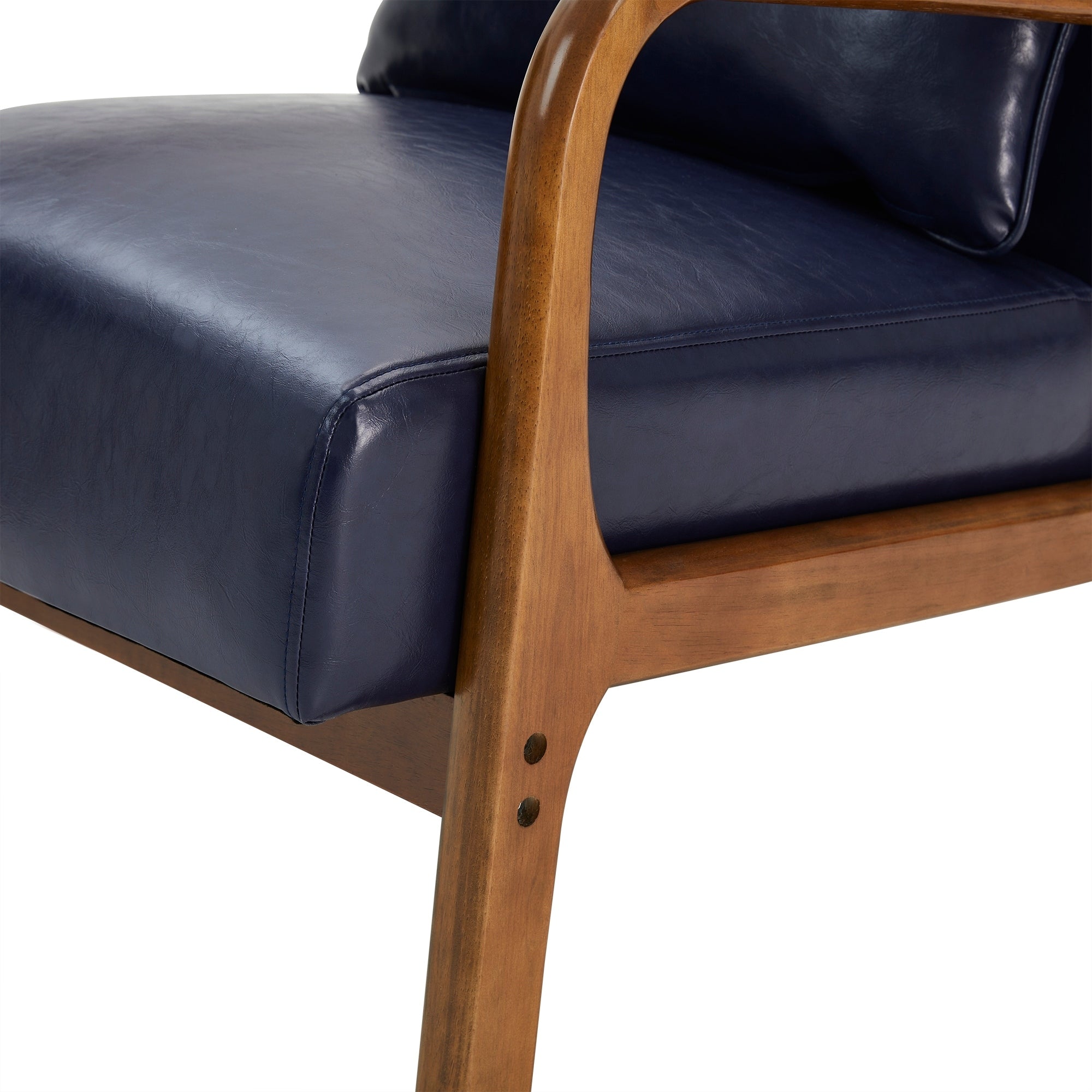 Fauteuil d'appoint moderne en cuir synthétique Glitzhome 30,75 po de hauteur, style milieu de siècle, avec coussin – 25,75 po de largeur x 33,75 po de profondeur x 30,75 po de hauteur