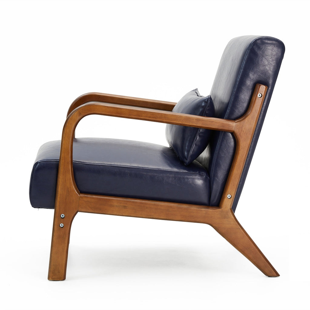 Fauteuil d'appoint moderne en cuir synthétique Glitzhome 30,75 po de hauteur, style milieu de siècle, avec coussin – 25,75 po de largeur x 33,75 po de profondeur x 30,75 po de hauteur