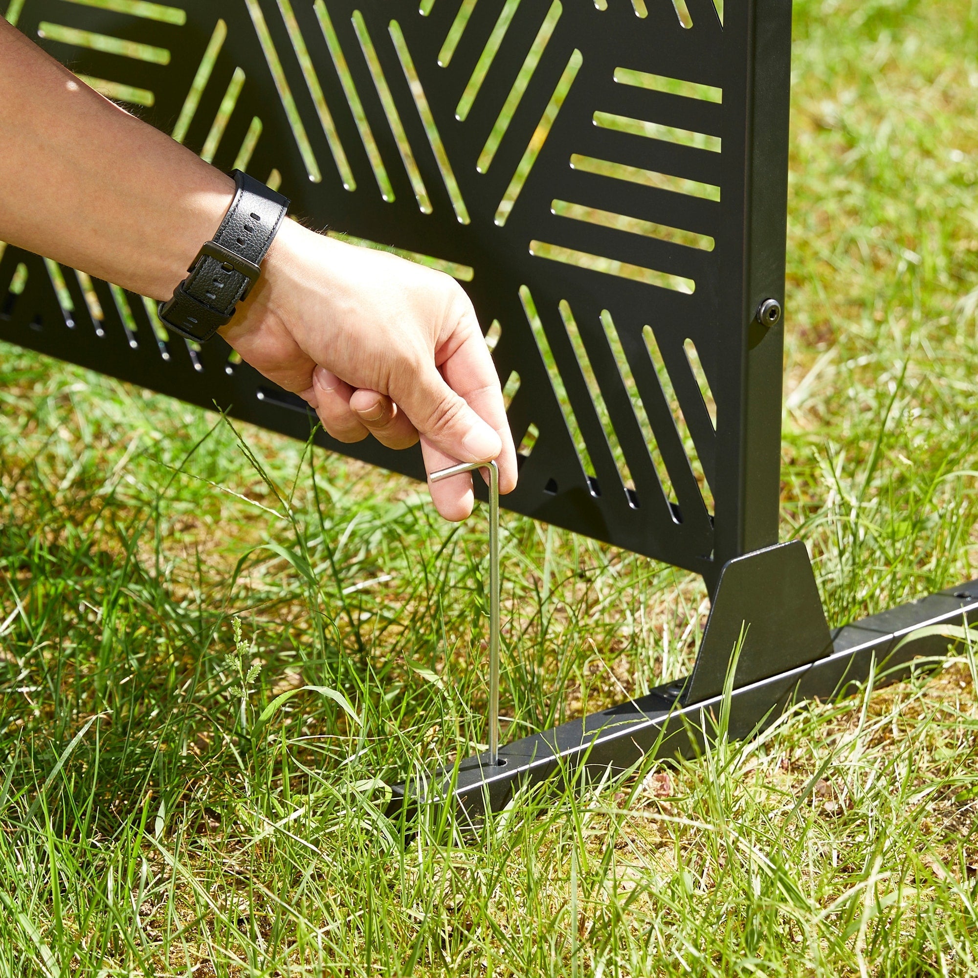 Paravent de confidentialité à 3 panneaux galvanisé à motifs floraux de 6 pieds de Glitzhome