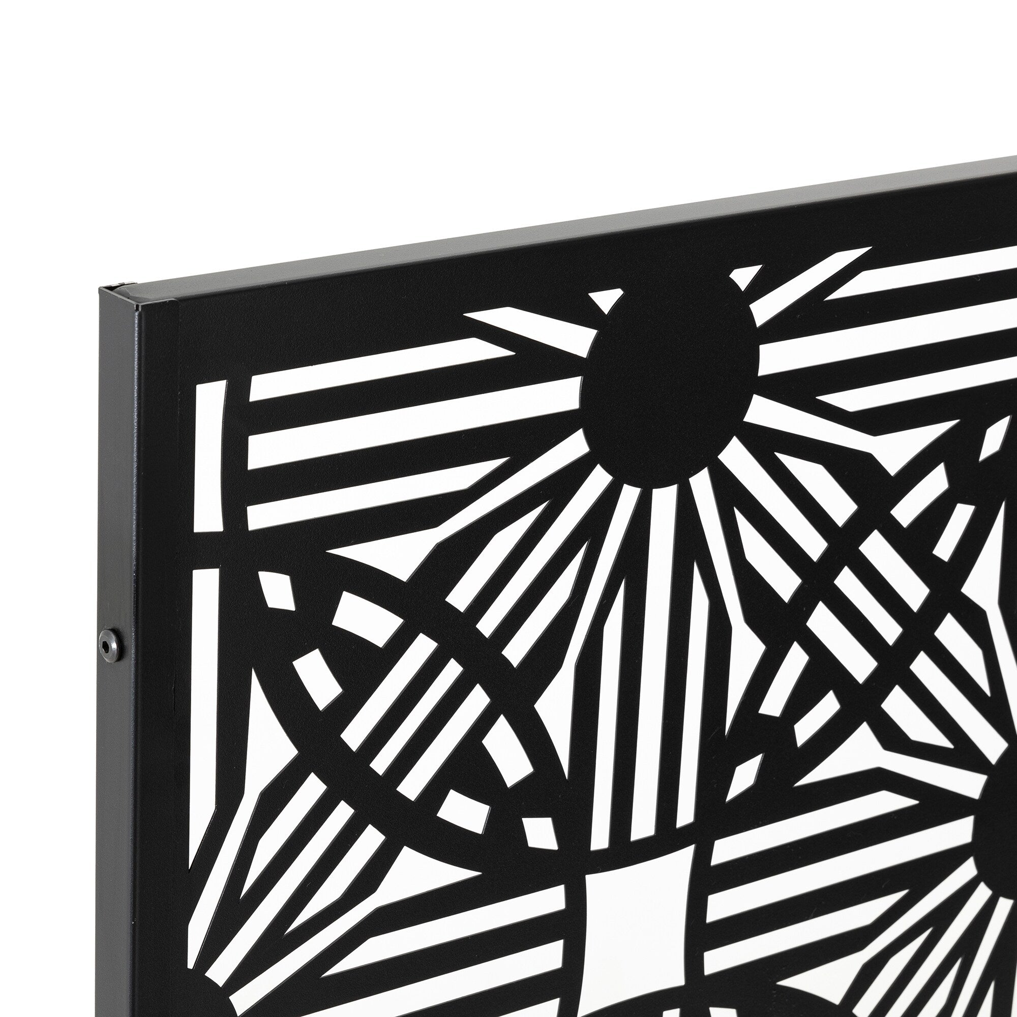 Paravent de confidentialité à 3 panneaux galvanisé à motifs floraux de 6 pieds de Glitzhome