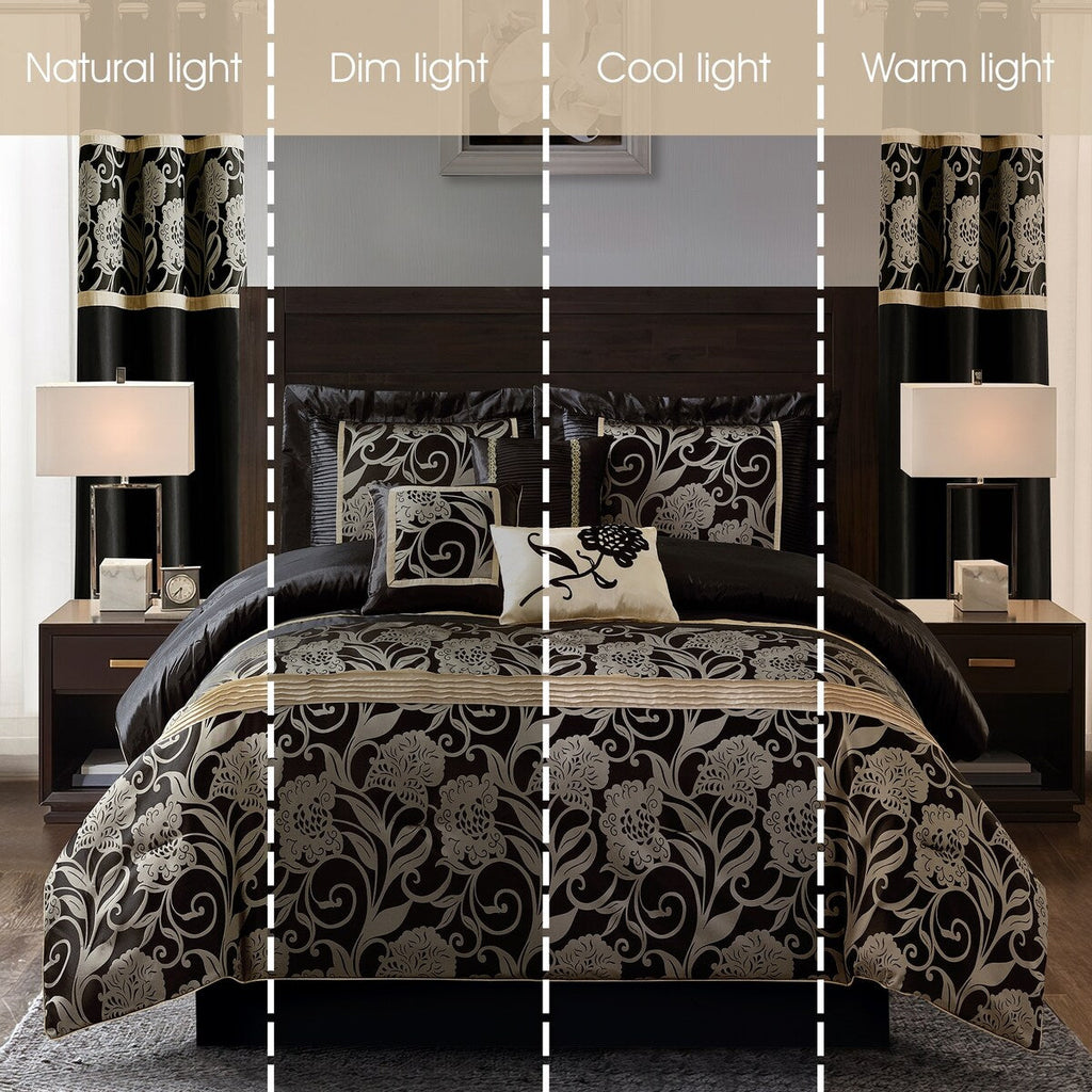 Ensemble de couette 9 pièces Nanshing Brie en jacquard floral