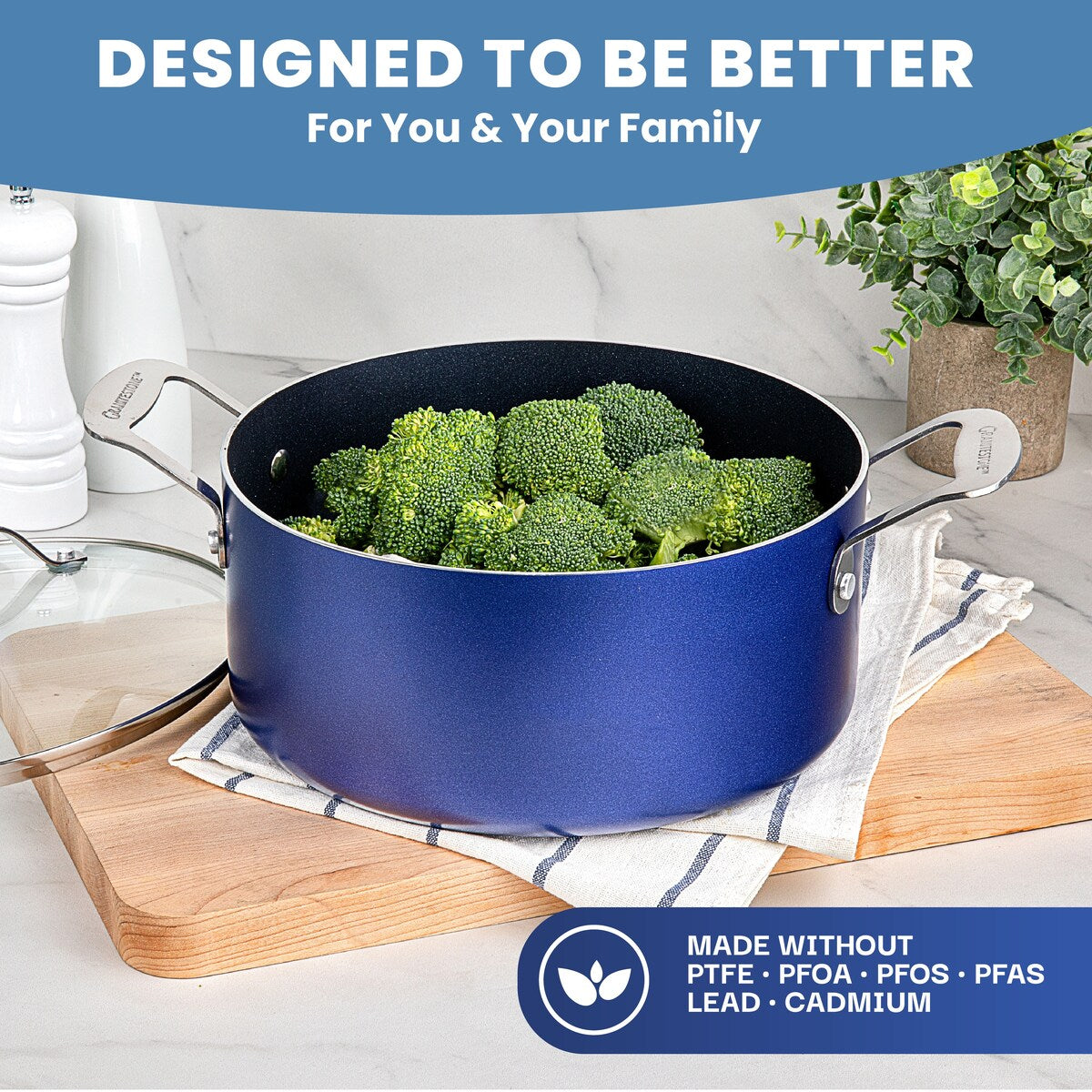 Batterie de cuisine antiadhésive Granitestone Blue 20 pièces