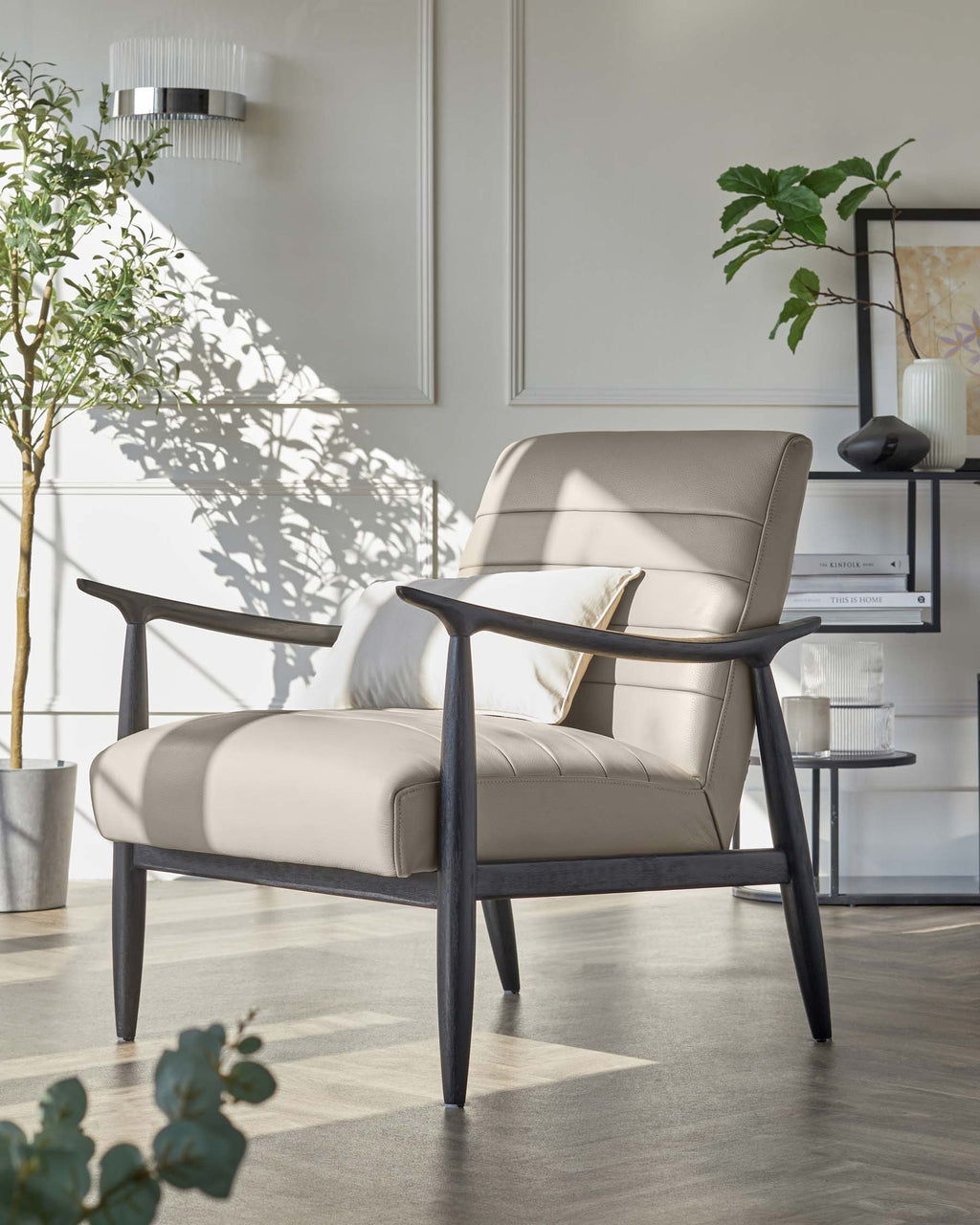 Fauteuil d'appoint Greyson en cuir naturel