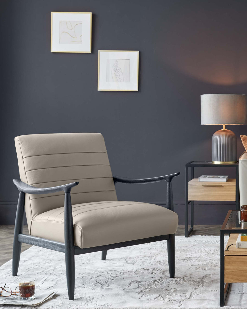 Fauteuil d'appoint Greyson en cuir naturel