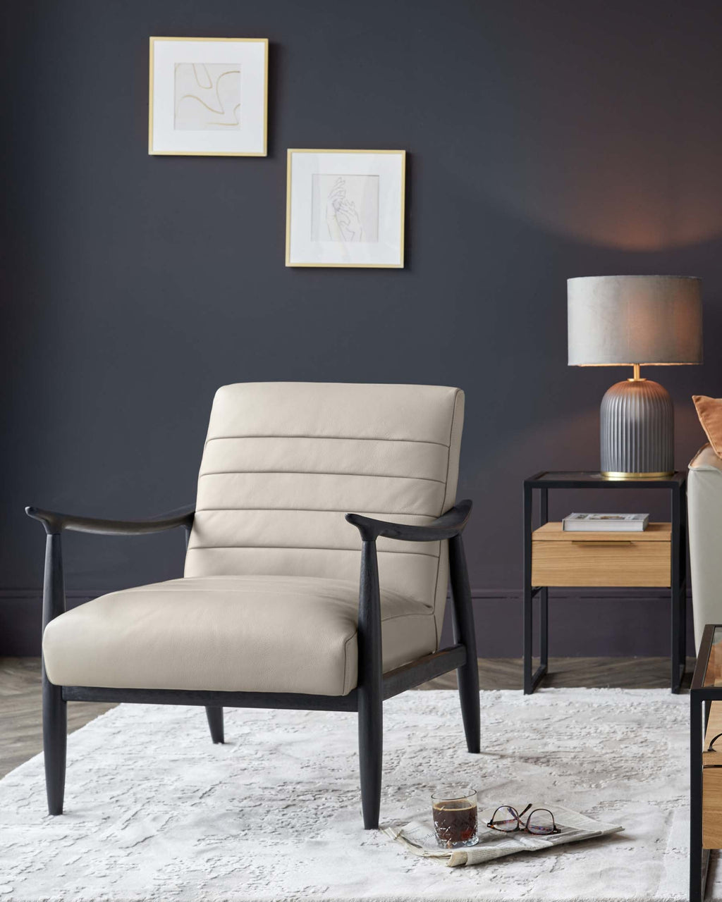Fauteuil d'appoint Greyson en cuir naturel