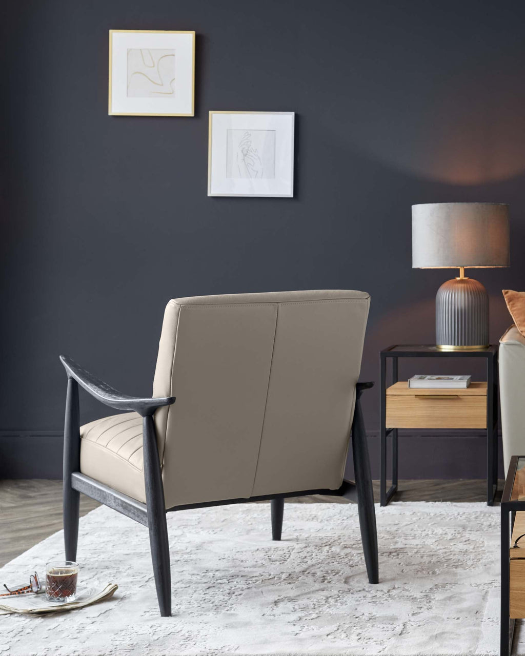 Fauteuil d'appoint Greyson en cuir naturel