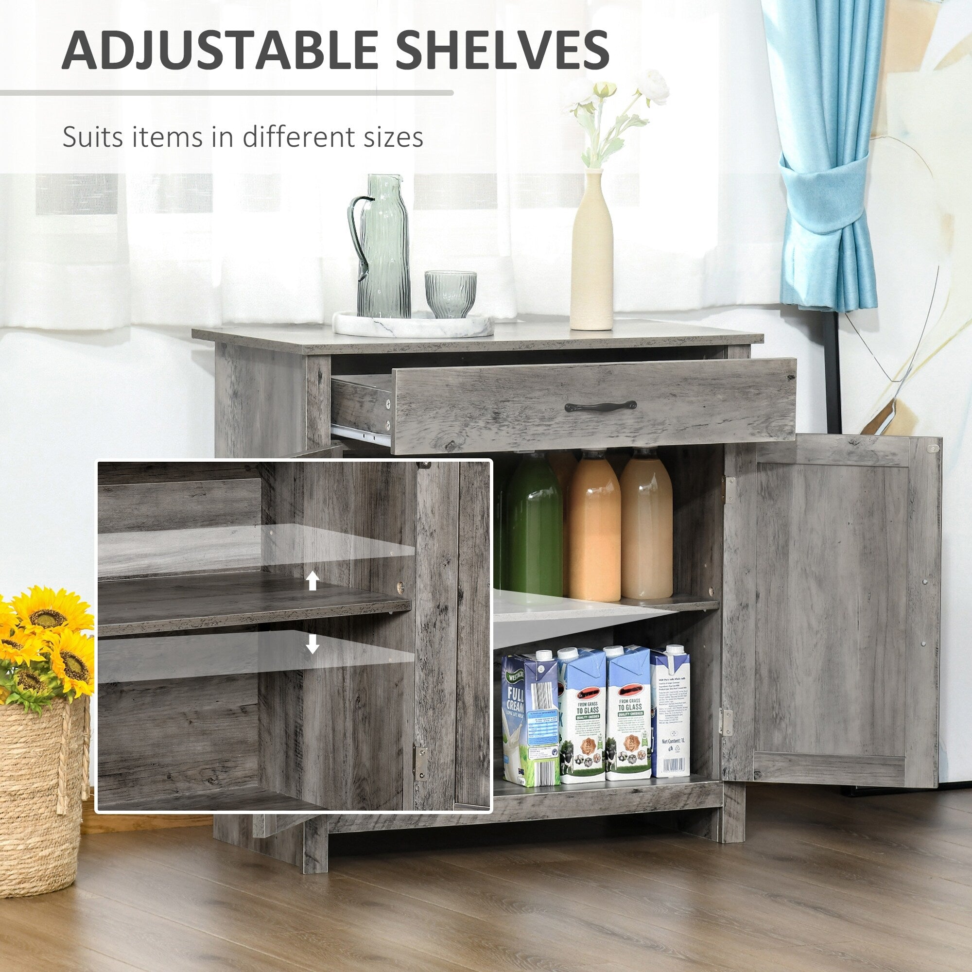 Buffet style grange HOMCOM 32, meuble de rangement buffet, bar à café pour salon ou entrée