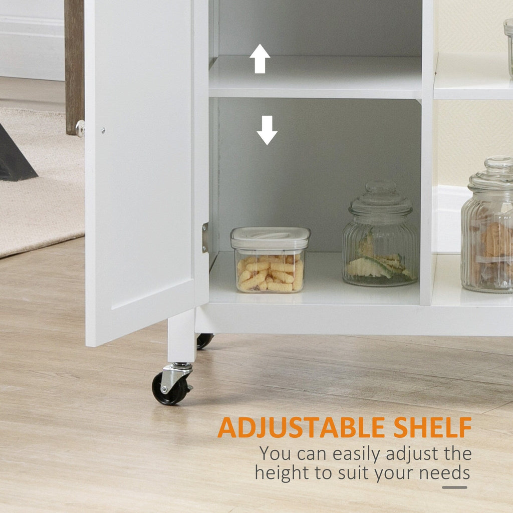 Desserte de cuisine HOMCOM, plateau en bois, sur roulettes, avec étagère ouverte et tiroir de rangement, pour salle à manger et cuisine