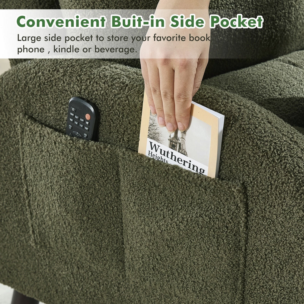 Fauteuil d'appoint HOMYKA avec dossier réglable et pouf de rangement