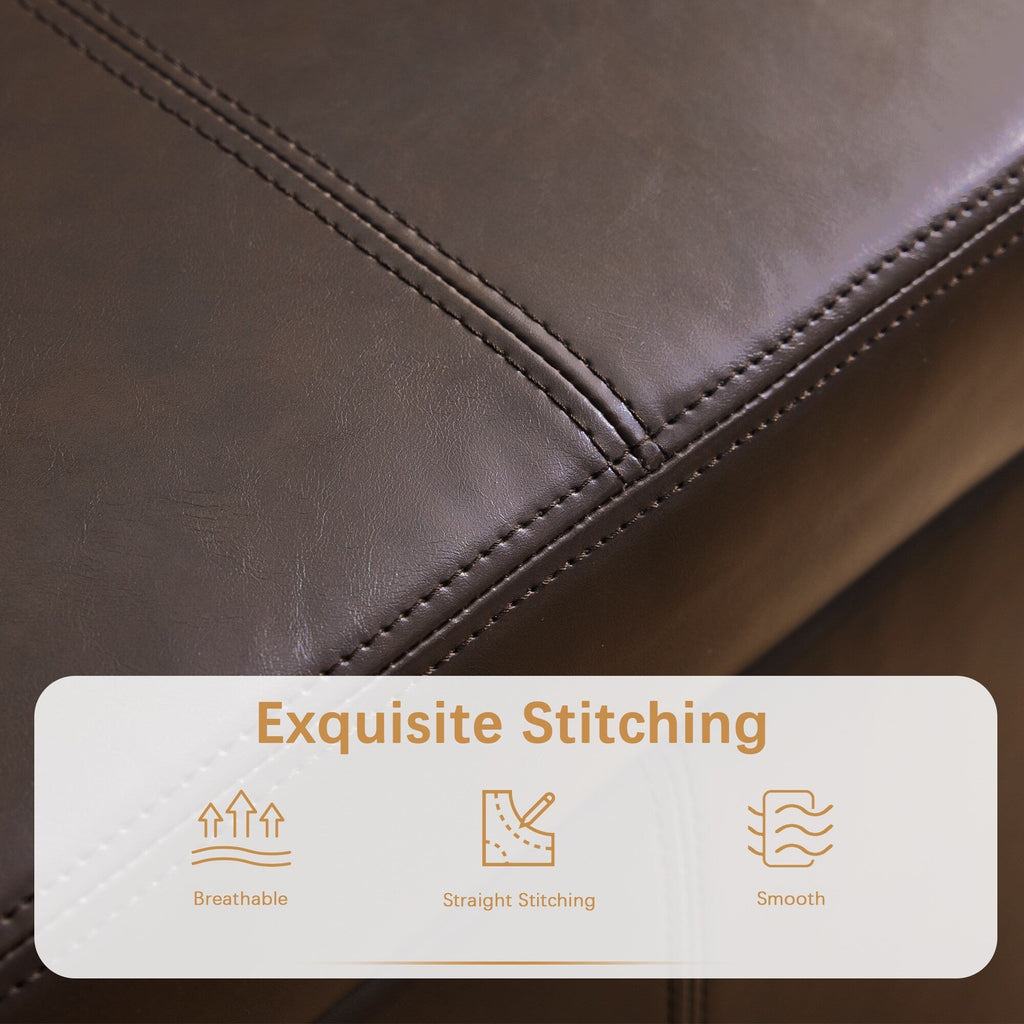 Pouf de rangement rectangulaire rembourré 50,3 x 17,50 x 18 po - Similicuir