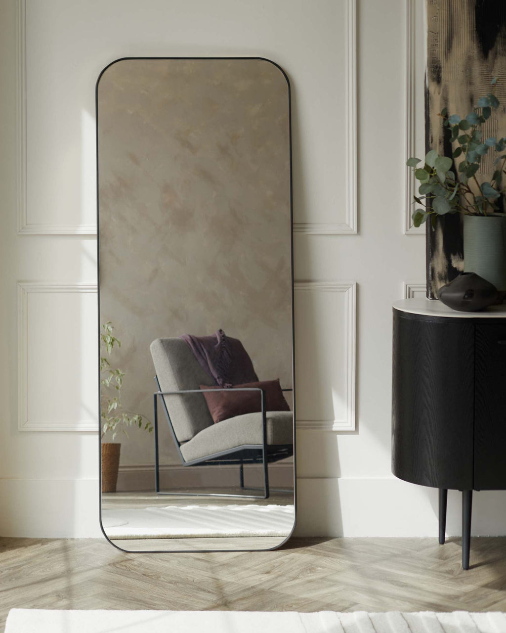 Miroir mural Halden grand format noir