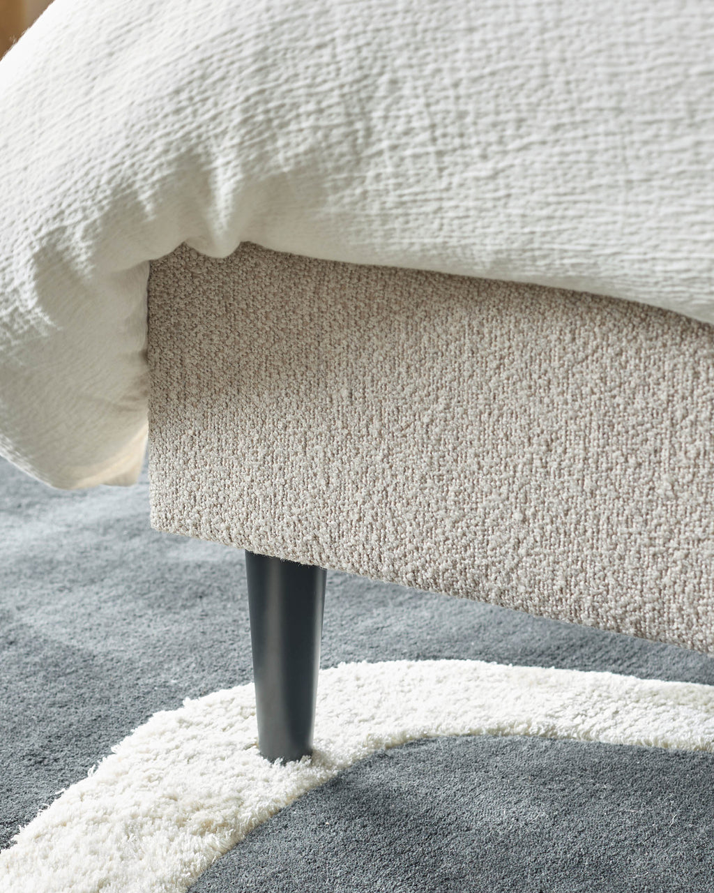 Lit king-size Hampton en bouclette douce naturelle