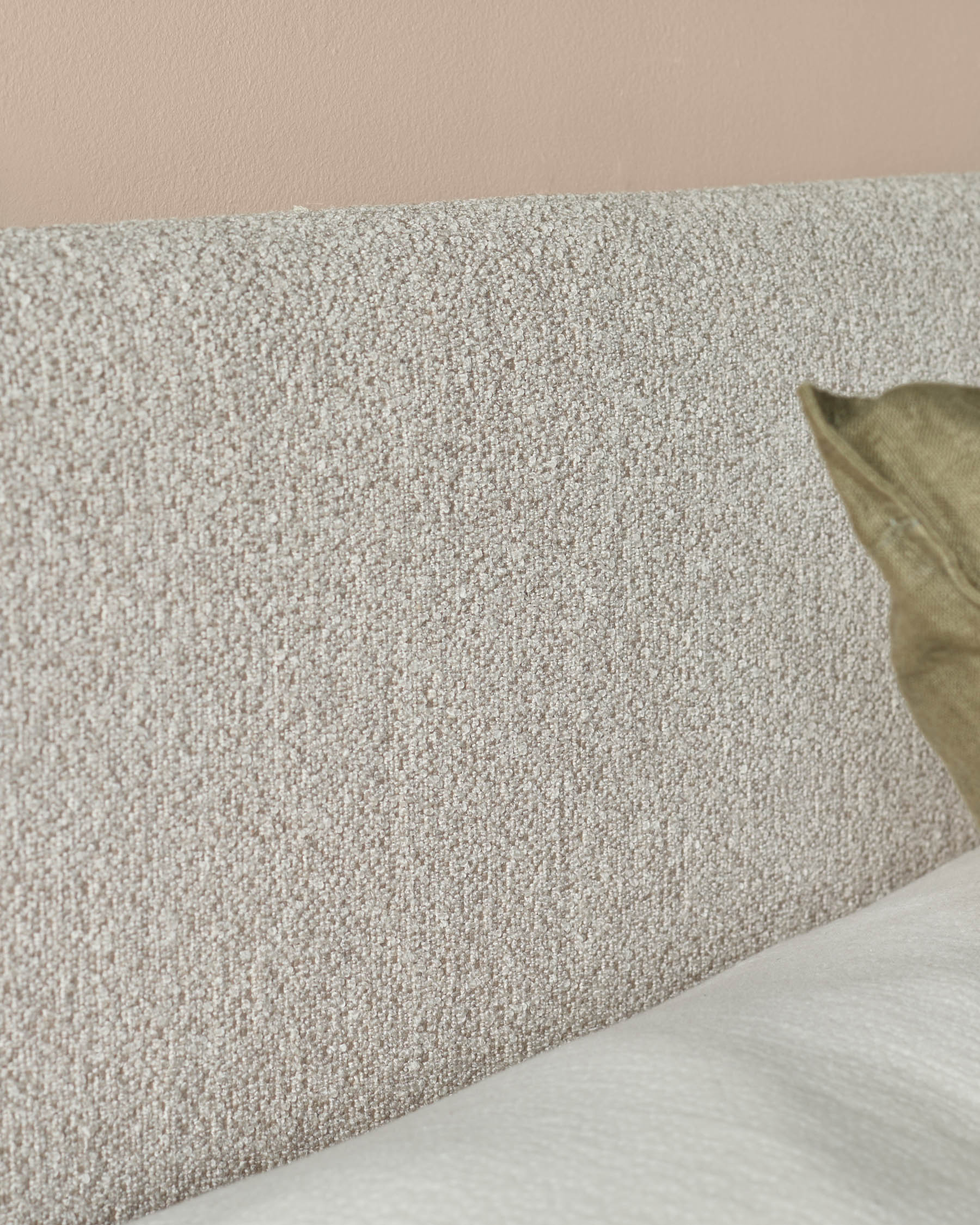 Lit king-size Hampton en bouclette douce naturelle