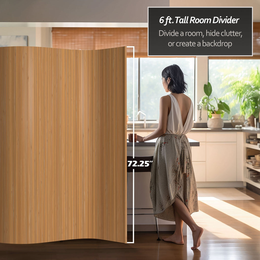 Paravent en bambou fait main de 6 pieds (Chine)