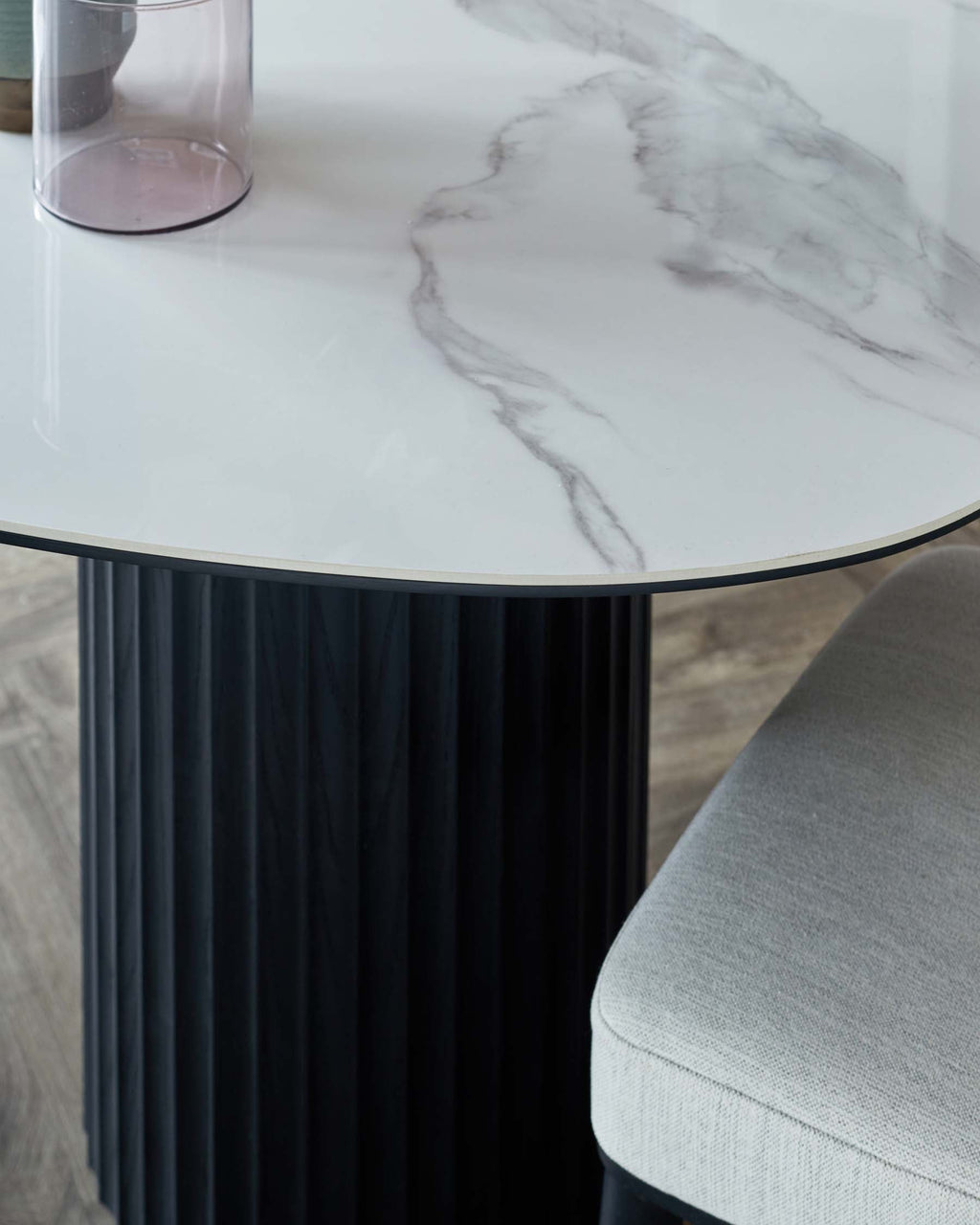 Table à manger Hanne en céramique blanche 6 places