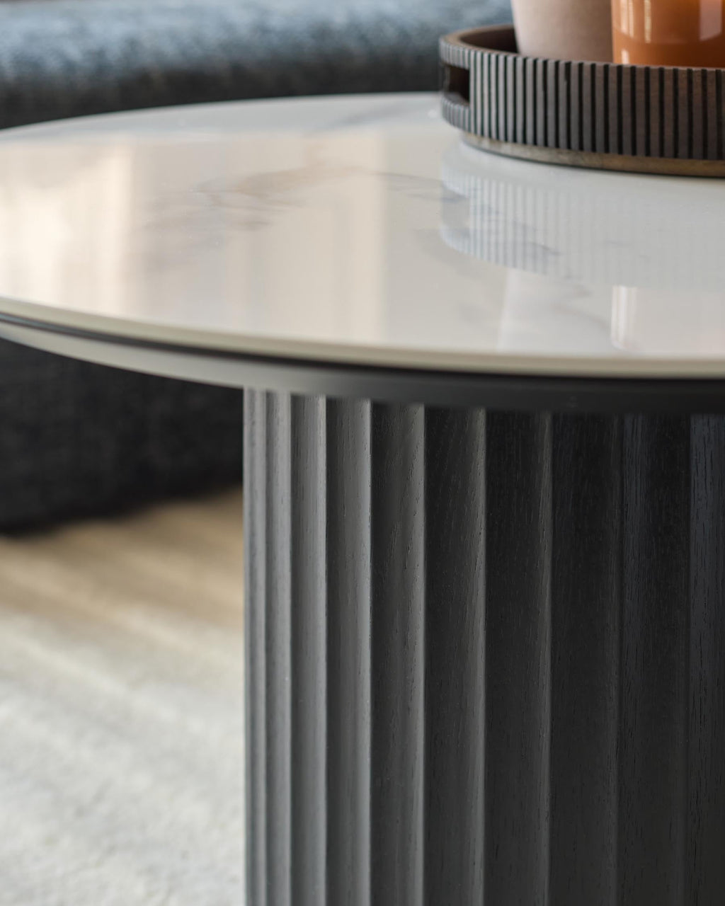 Table basse en céramique blanche Hanne