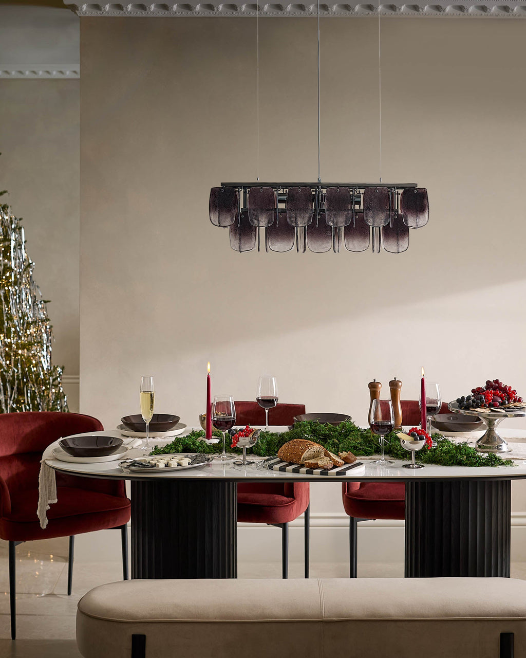 Table à manger Hanne en céramique blanche 6 places