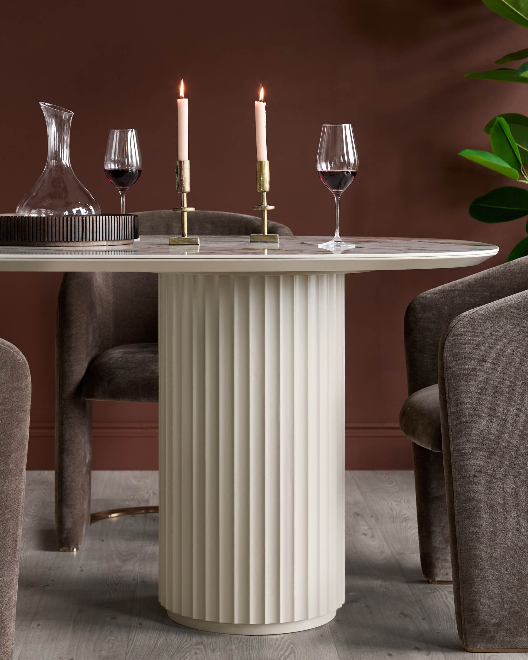 Table à manger Hanne en céramique naturelle 6 places