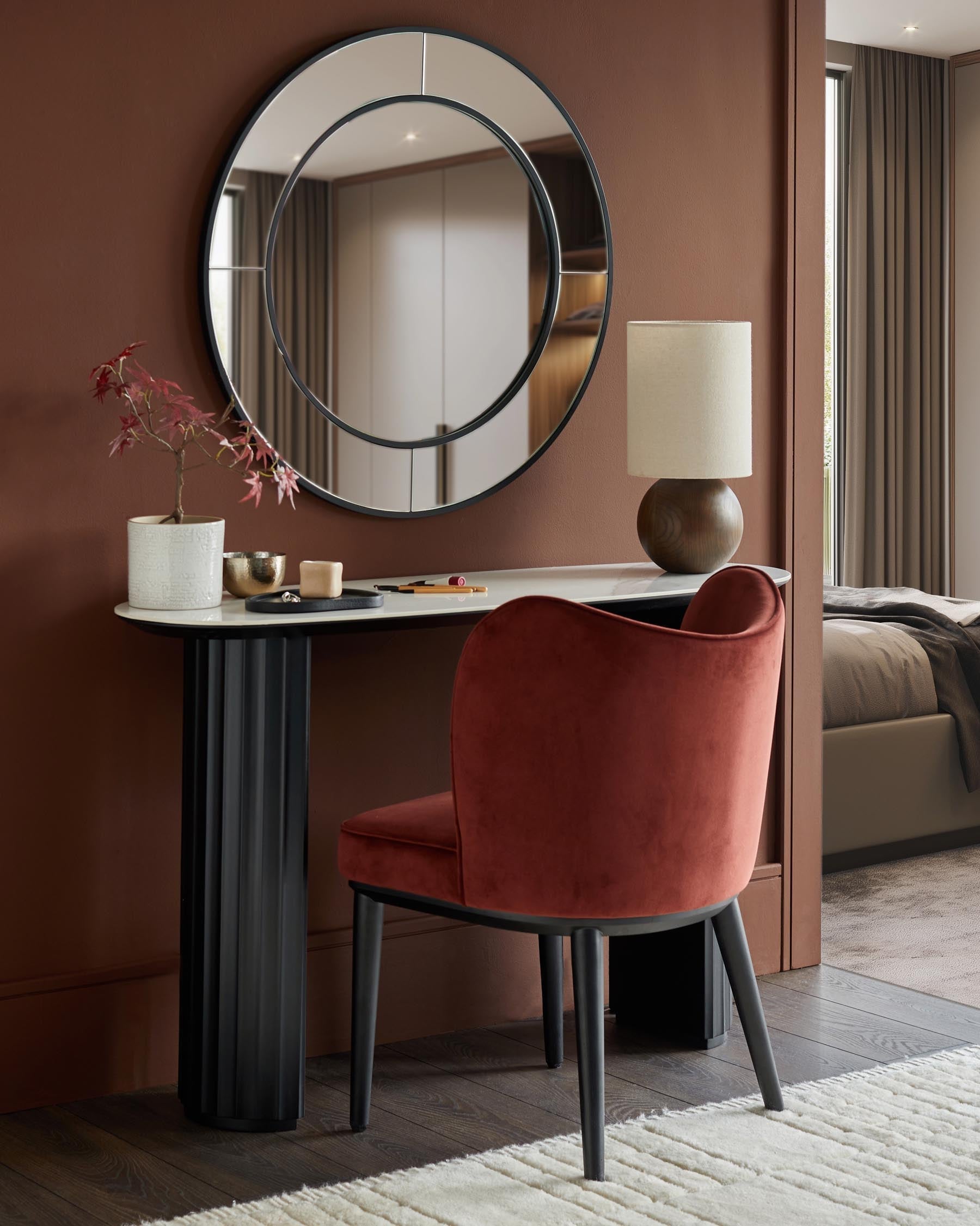 Table console en céramique blanche Hanne