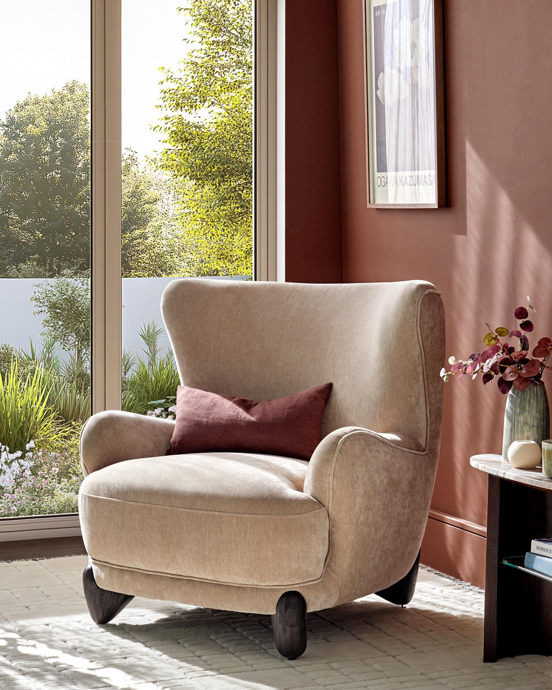 Fauteuil d'appoint Harlan en tissu champagne