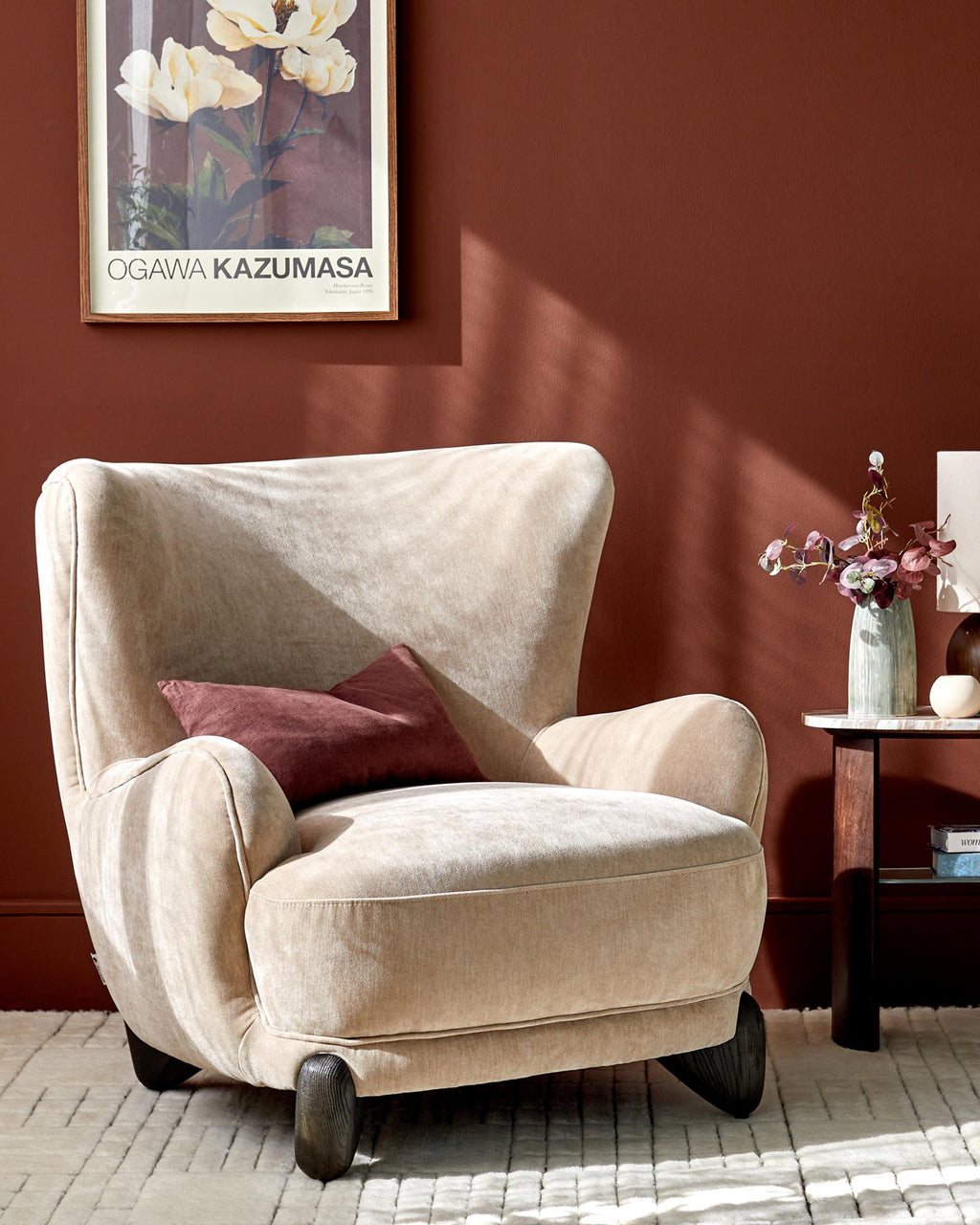 Fauteuil d'appoint Harlan en tissu champagne