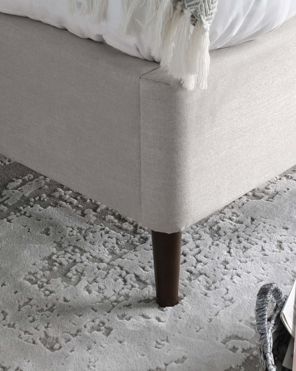 Lit double en tissu gris clair Harlow