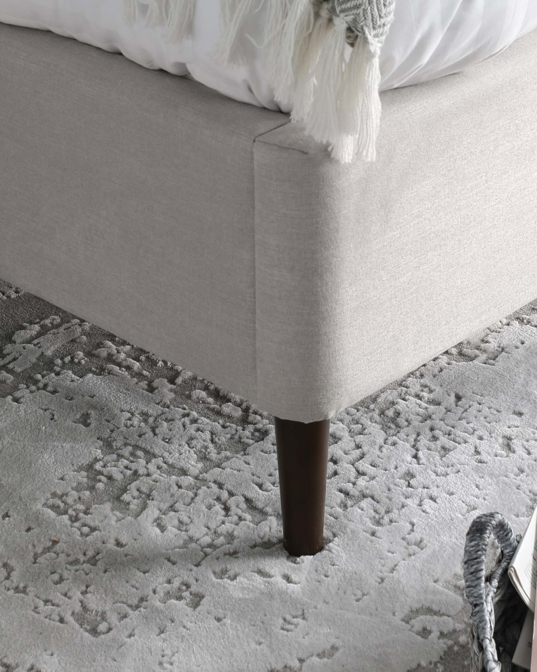 Lit double en tissu gris clair Harlow