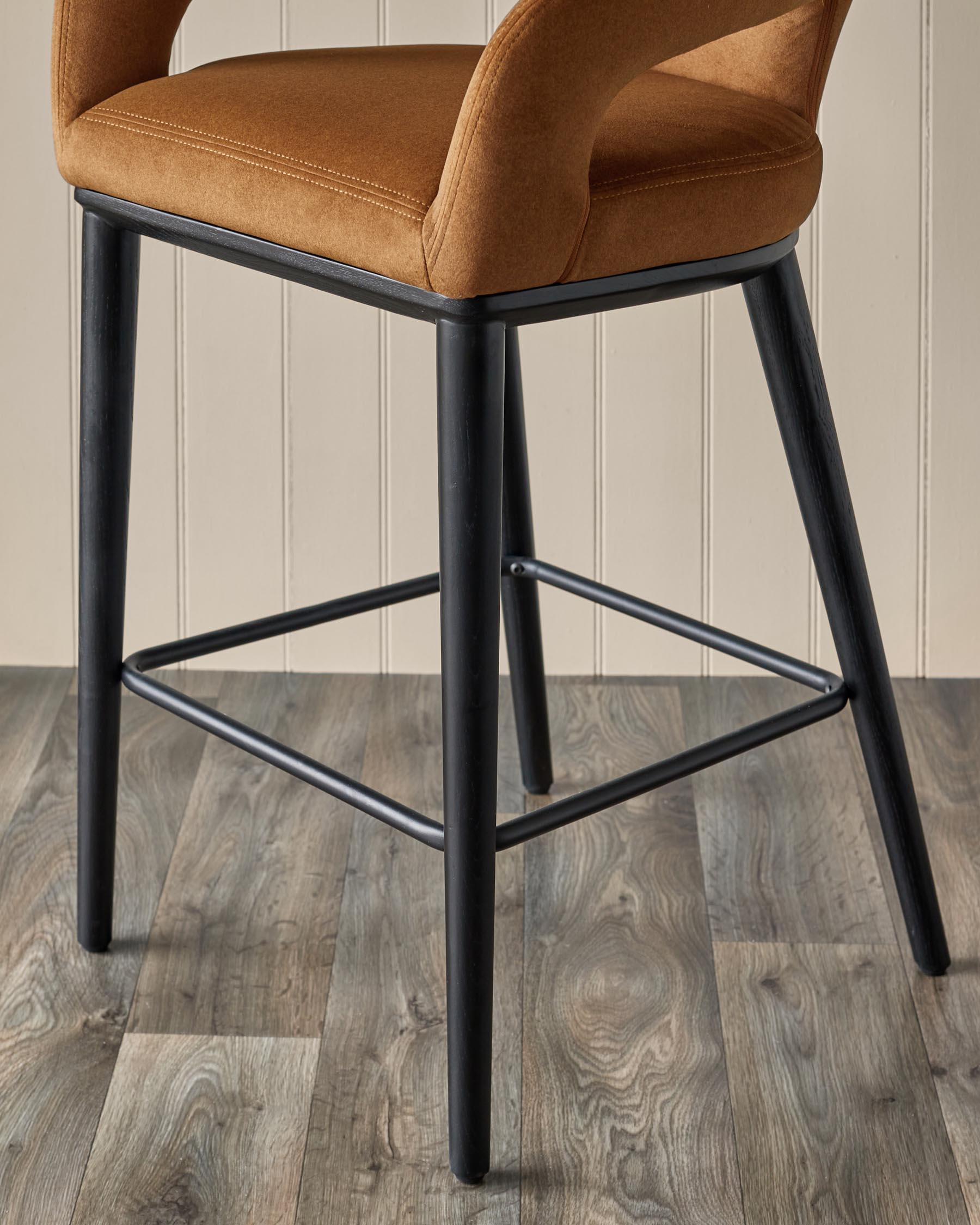 Tabouret de bar Heath en tissu caramel
