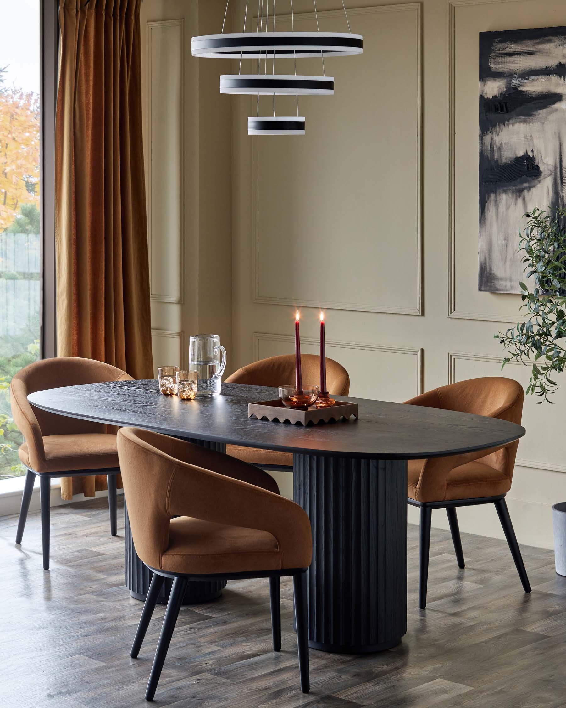 Chaise de salle à manger Heath en tissu caramel