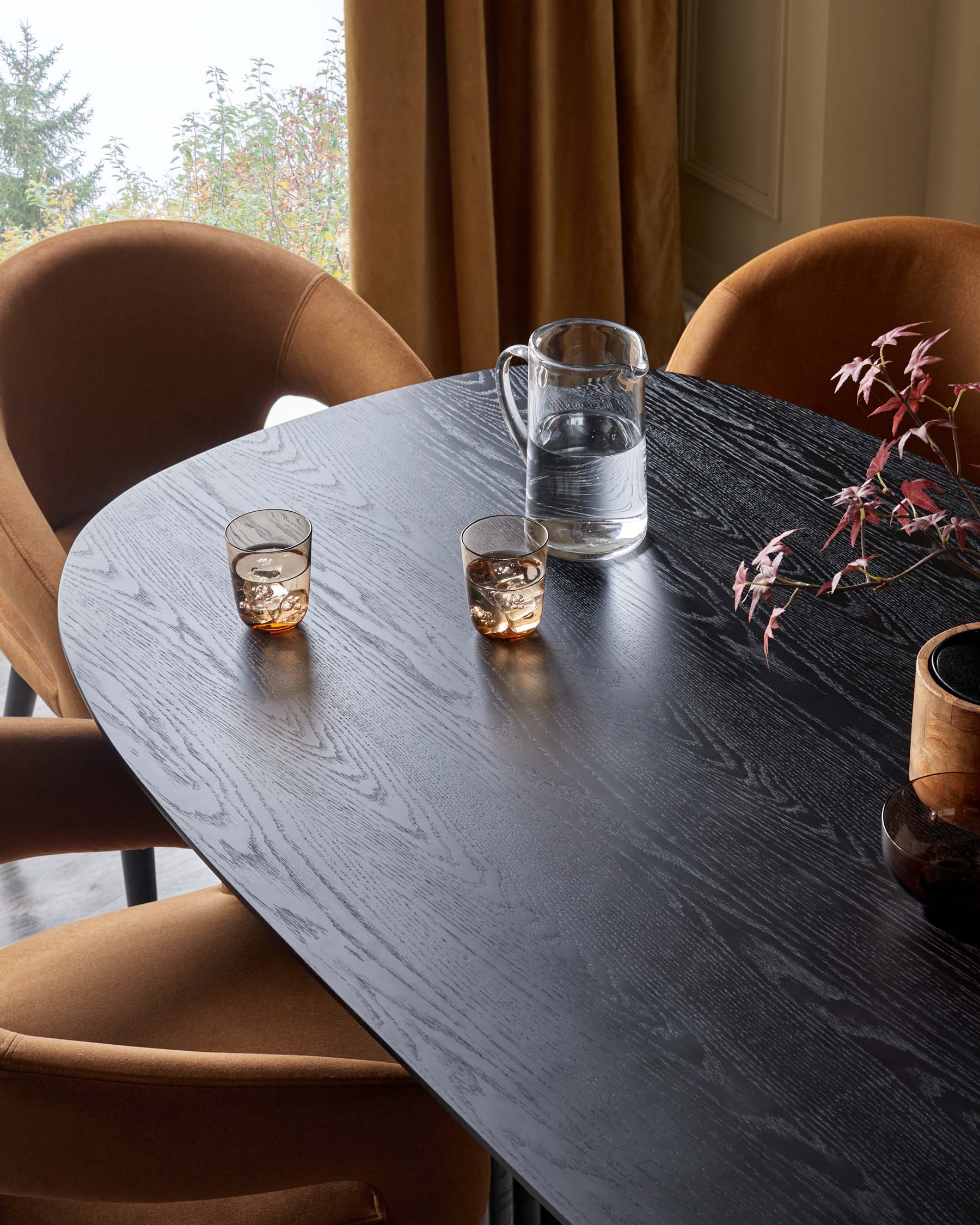 Chaise de salle à manger Heath en tissu caramel