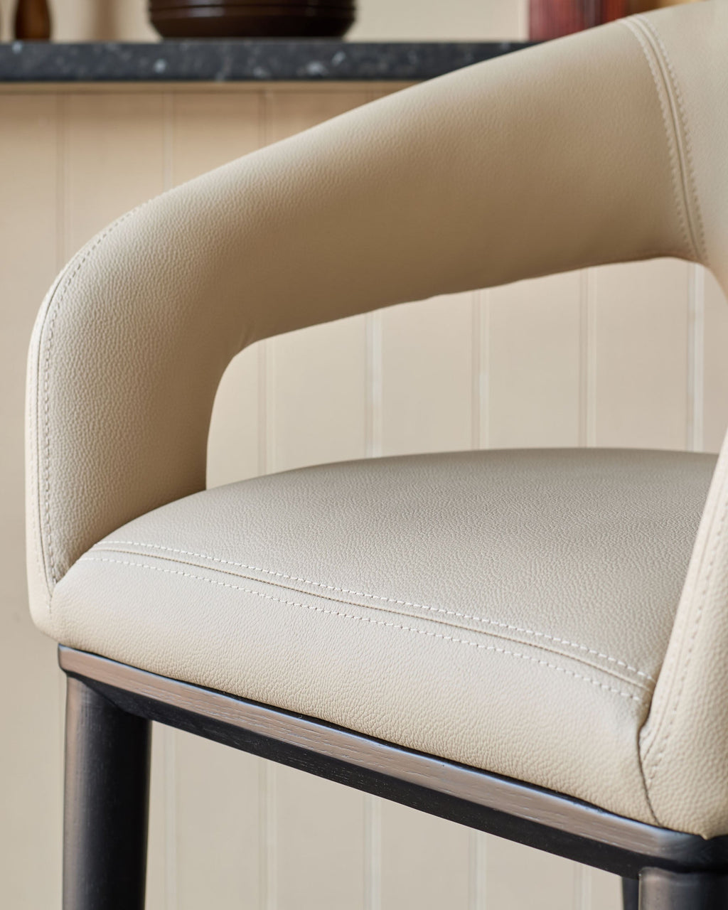 Tabouret de bar Heath en similicuir naturel