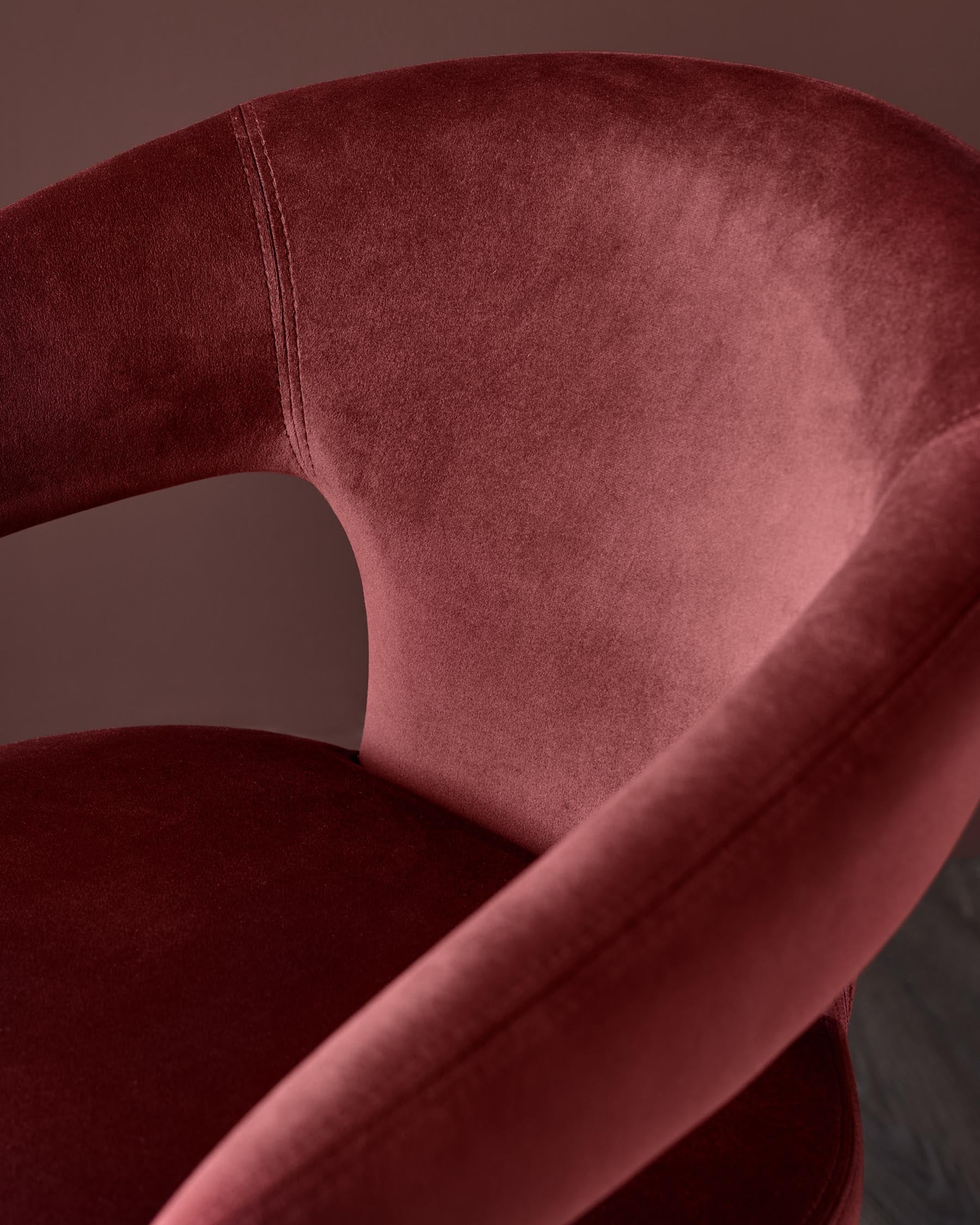 Tabouret de bar Heath en velours rouge caramel