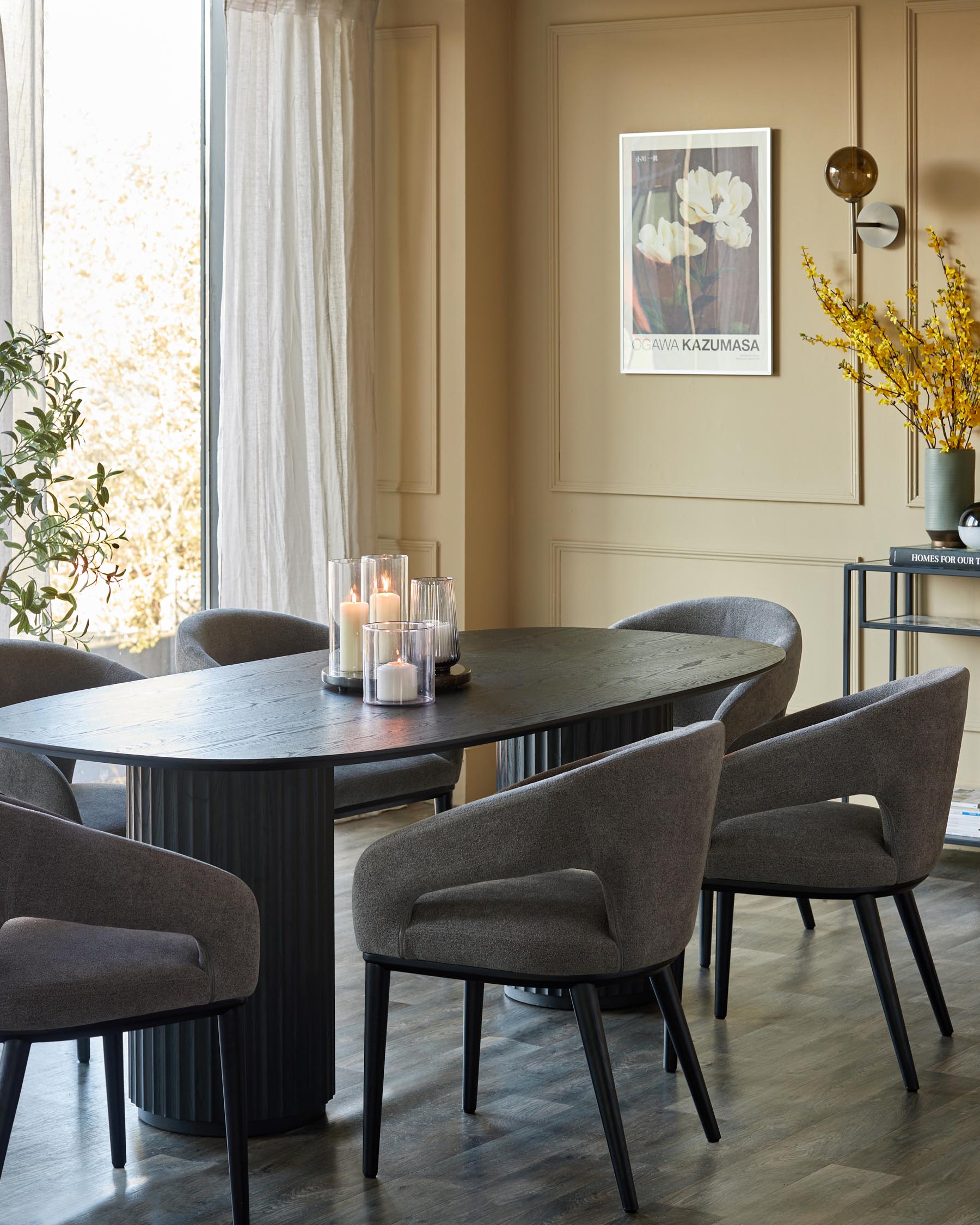 Chaise de salle à manger Heath en bouclette gris foncé