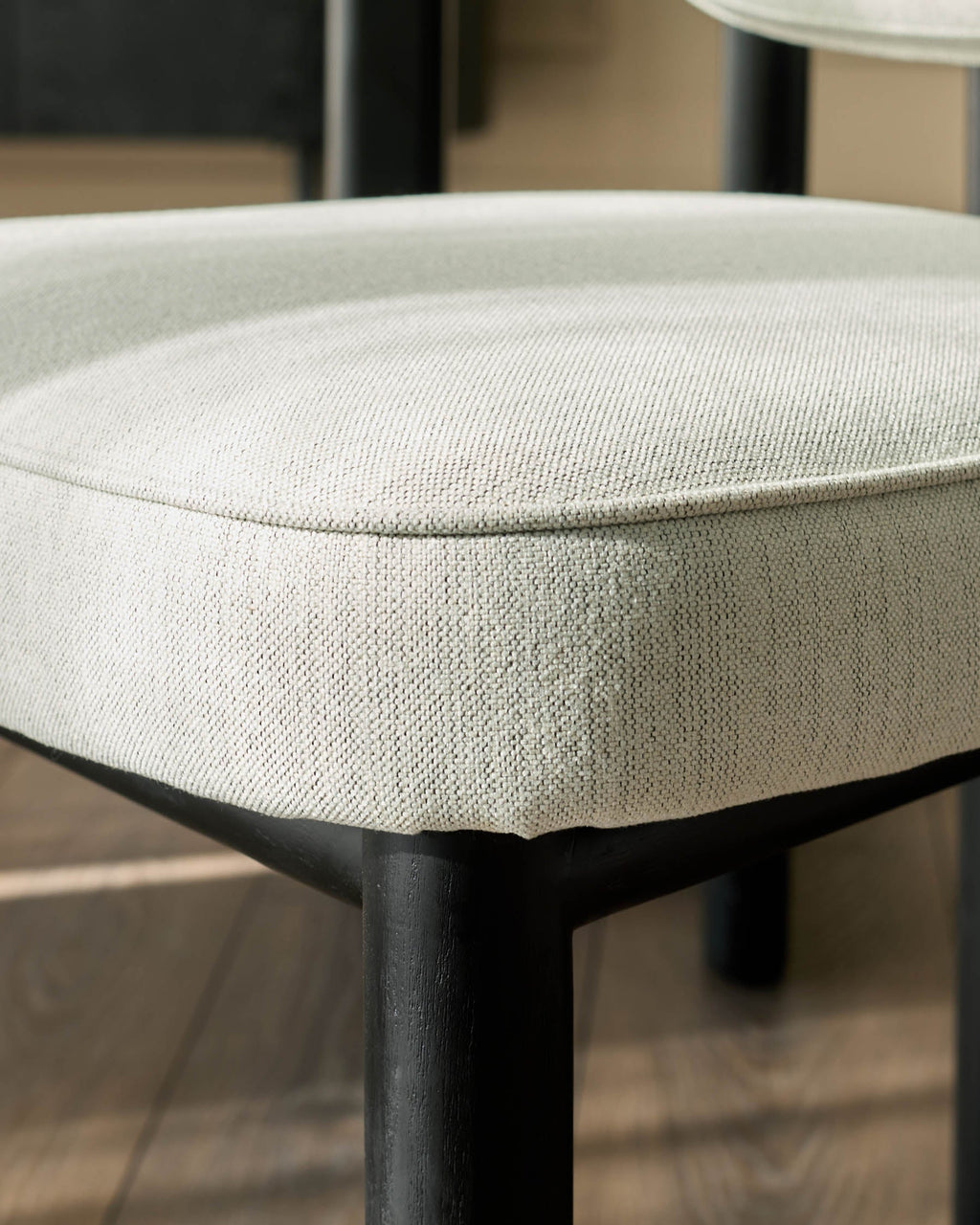 Chaise de salle à manger Henley en tissu bicolore ivoire