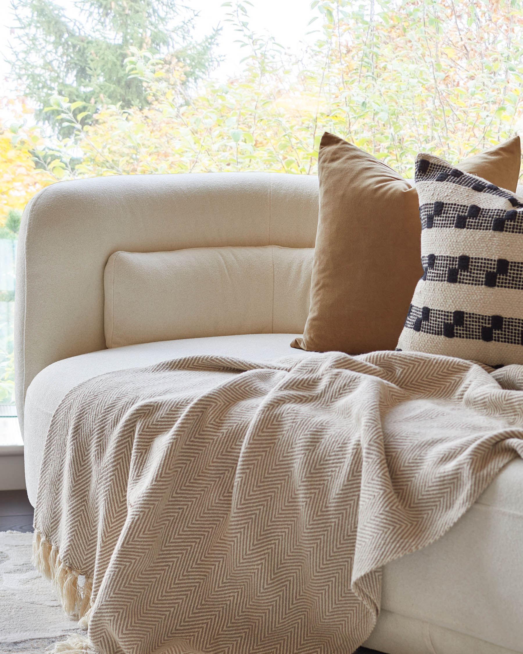 Canapé 3 places Henry Ivory Boucle