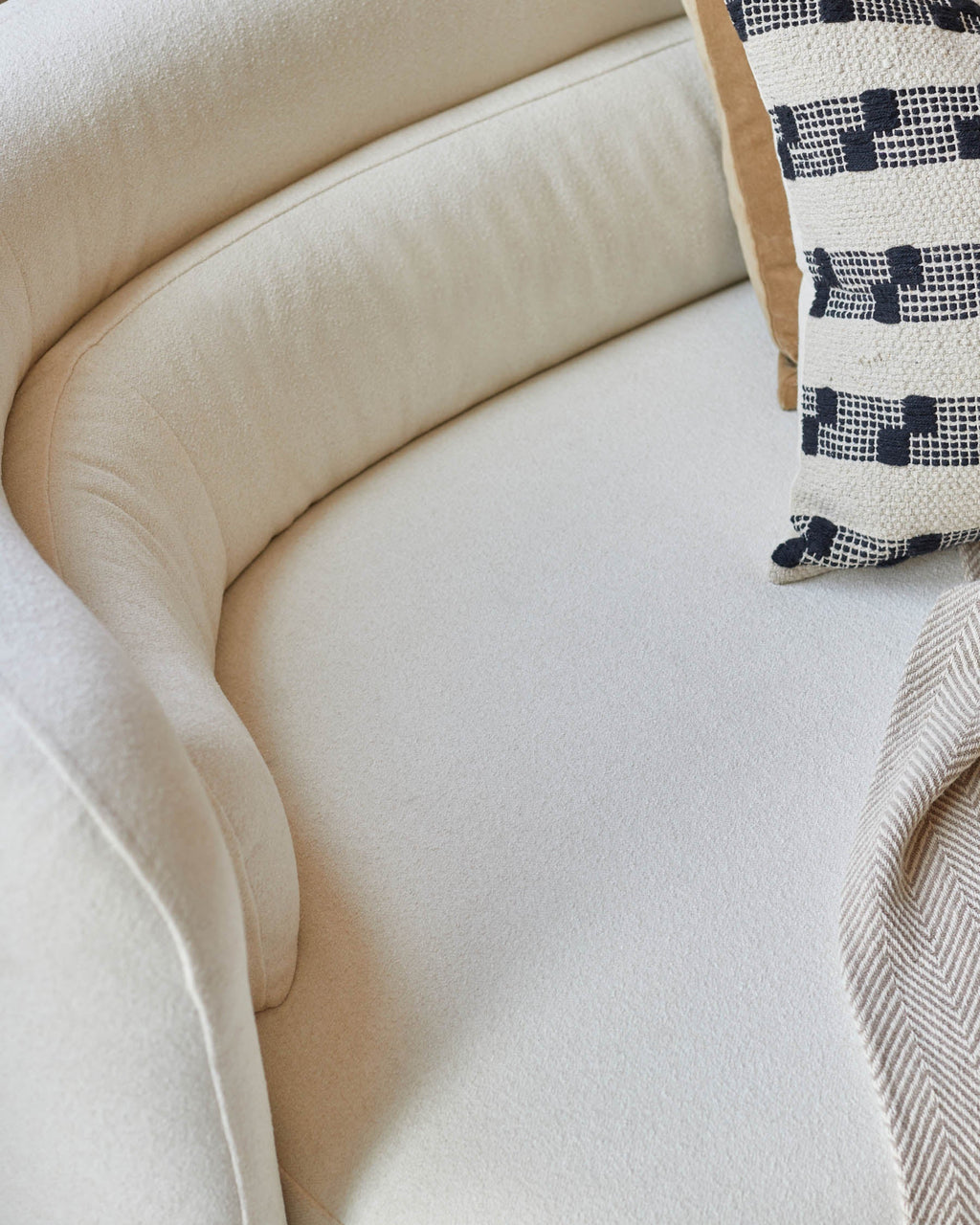 Canapé 3 places Henry Ivory Boucle