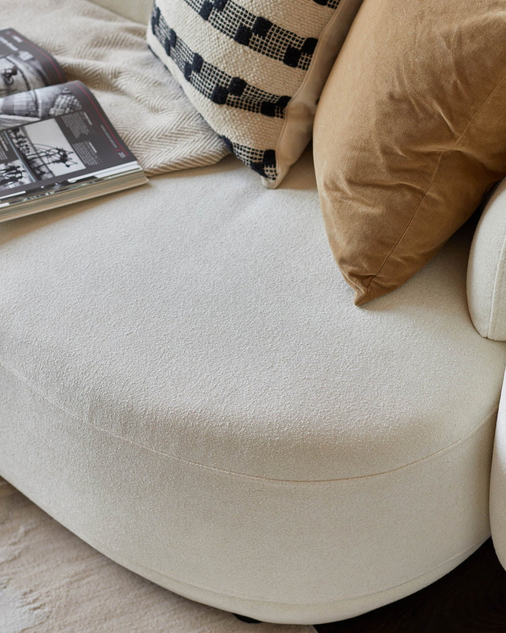 Canapé 3 places Henry Ivory Boucle