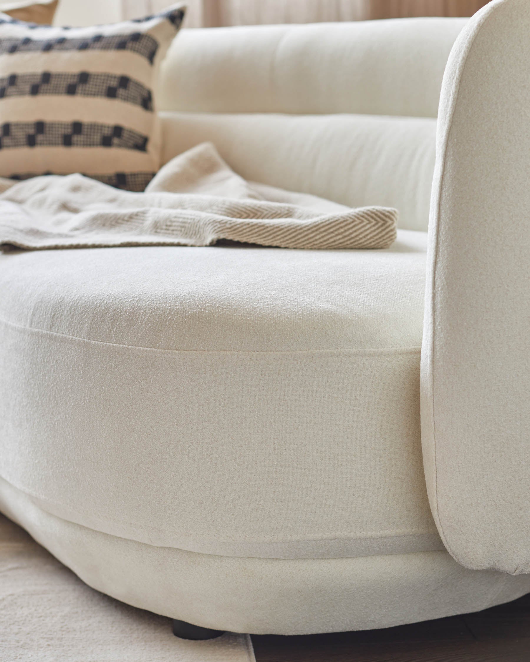 Canapé 3 places Henry Ivory Boucle