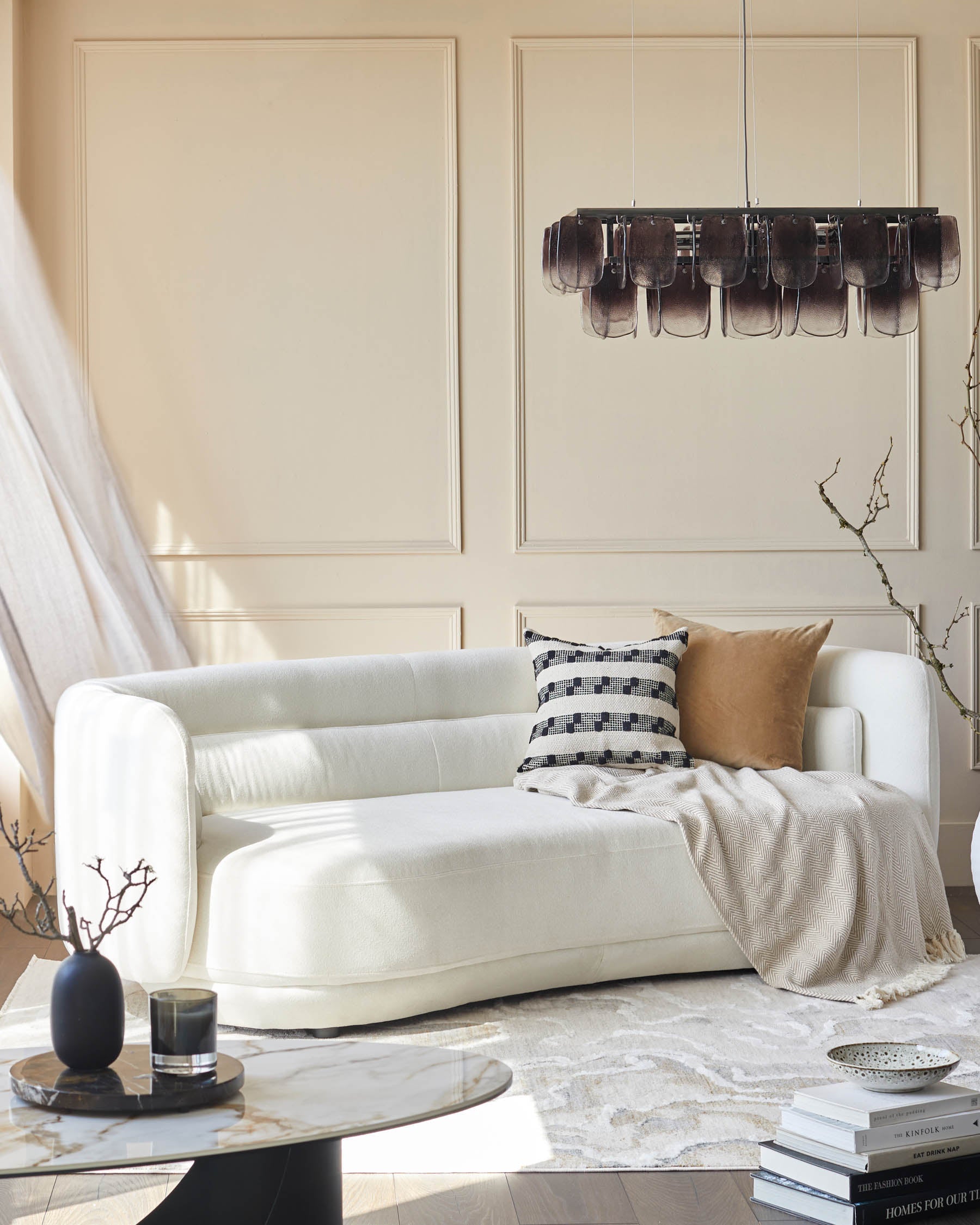 Canapé 3 places Henry Ivory Boucle