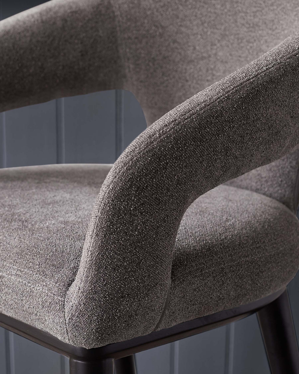 Tabouret de bar Heath en bouclette gris foncé