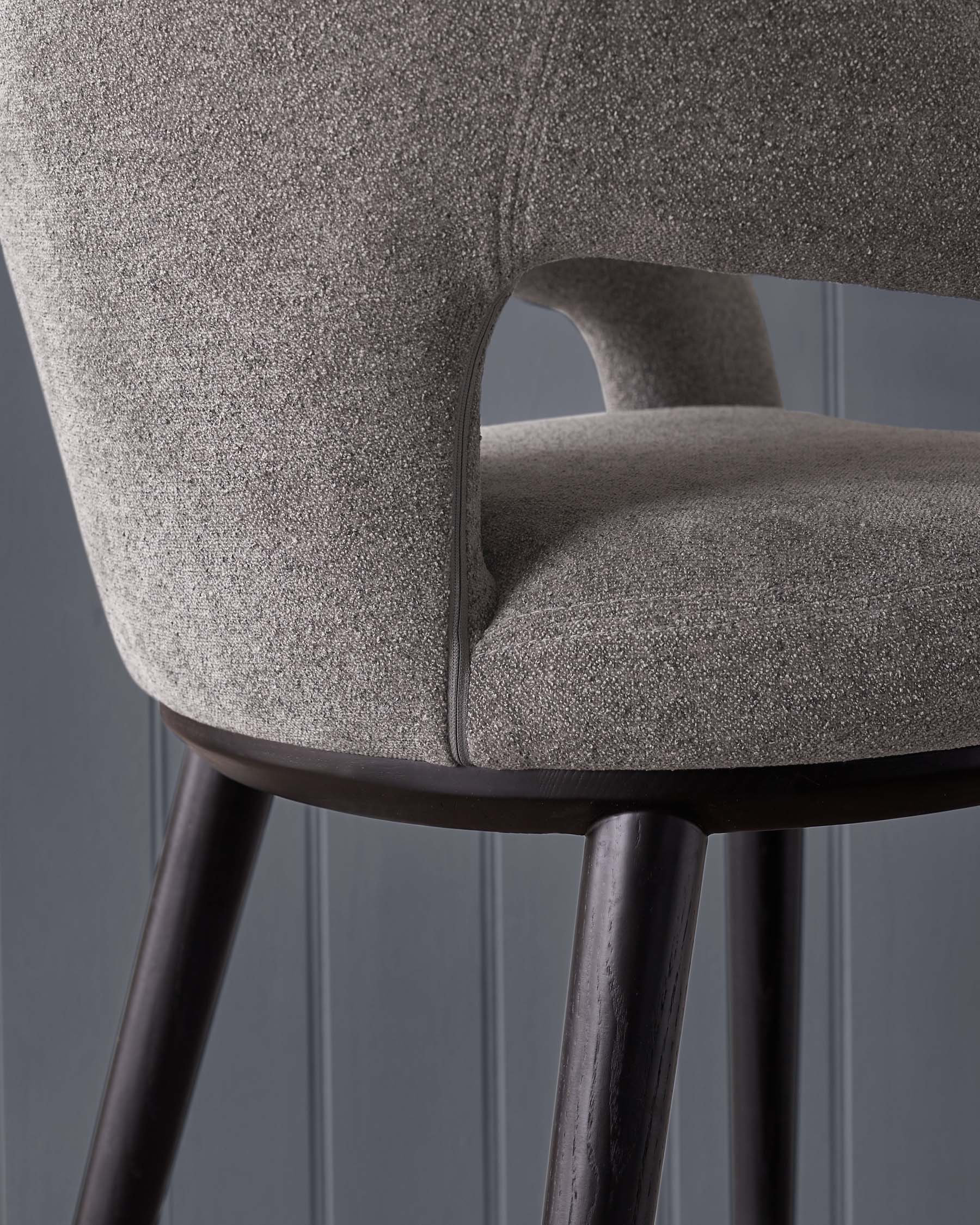 Tabouret de bar Heath en bouclette gris foncé