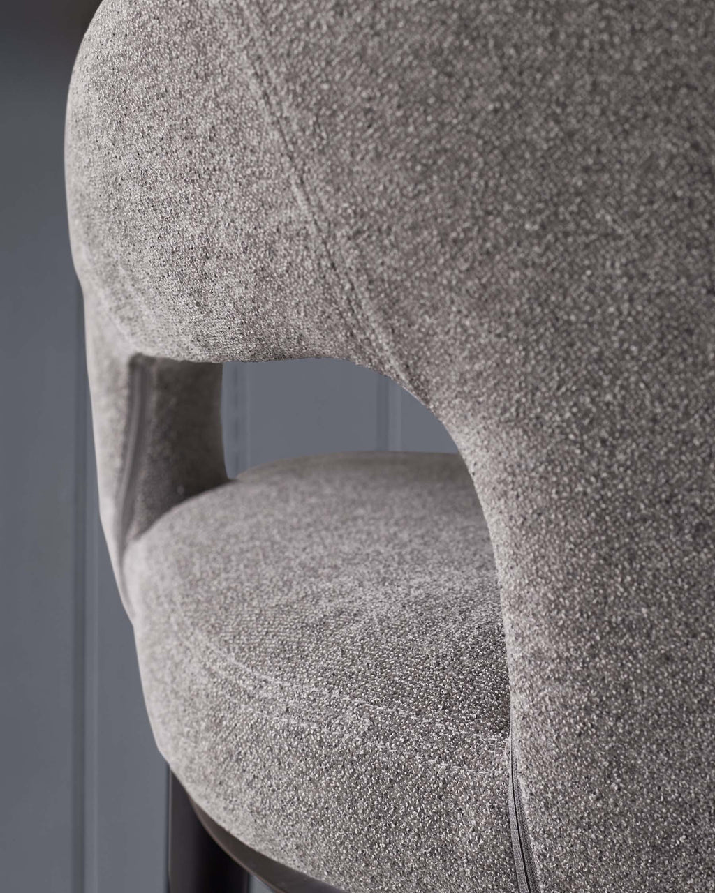 Tabouret de bar Heath en bouclette gris foncé