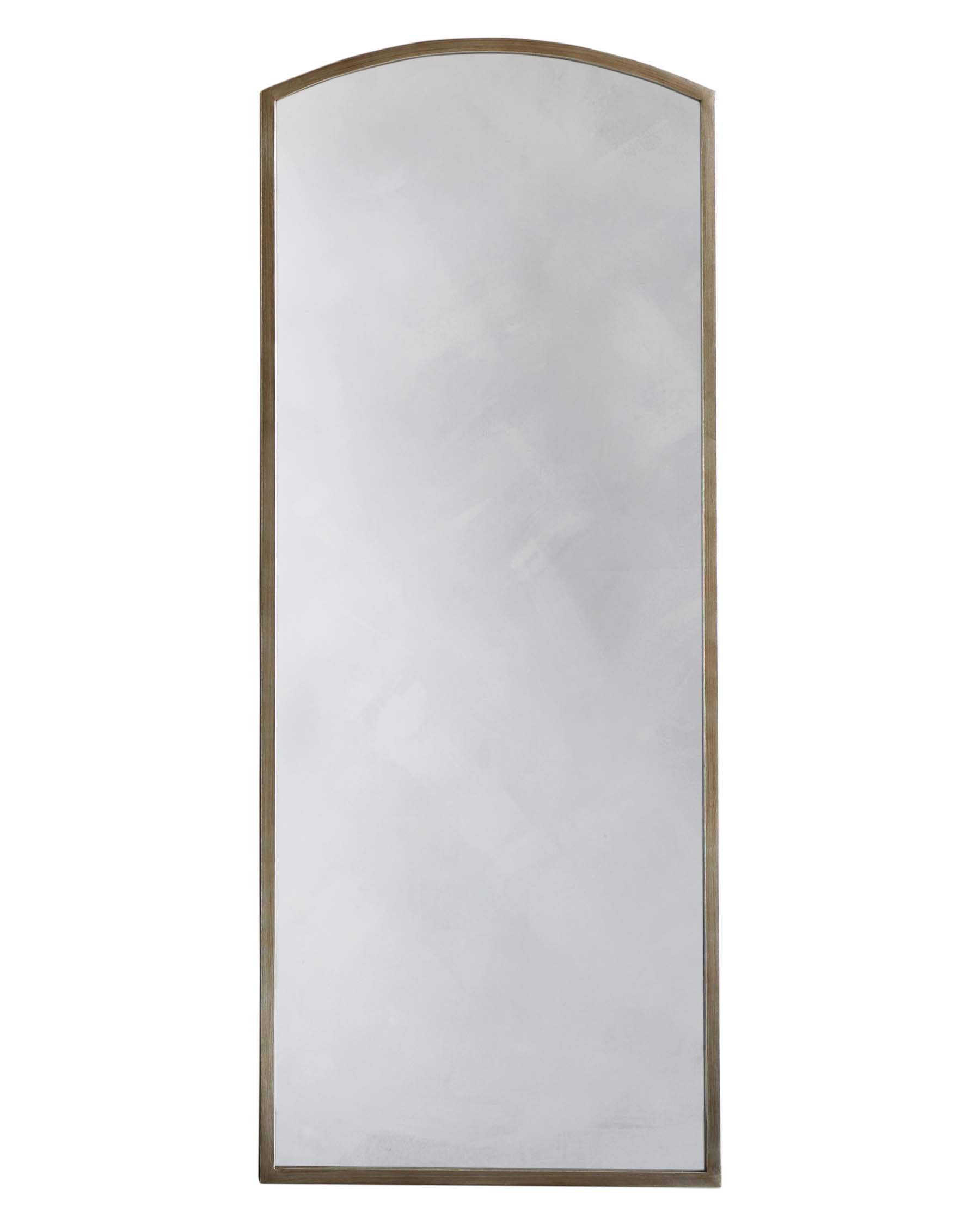 Miroir sur pied Hillard grand format, finition nickel antique